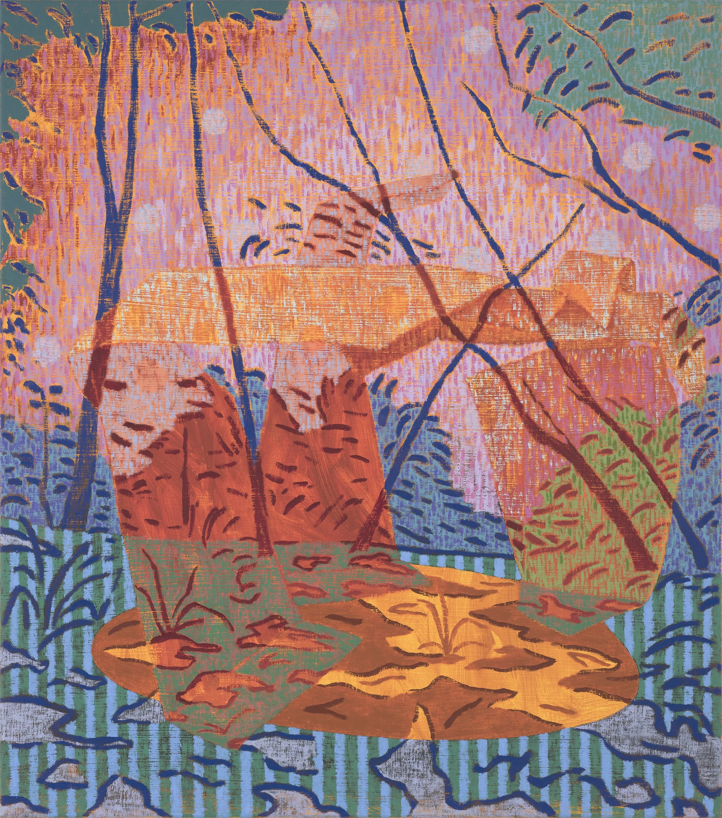 Shelter, 2023, oil on linen. 92 x 81 cm. Photograph: Brenton McGeachie.