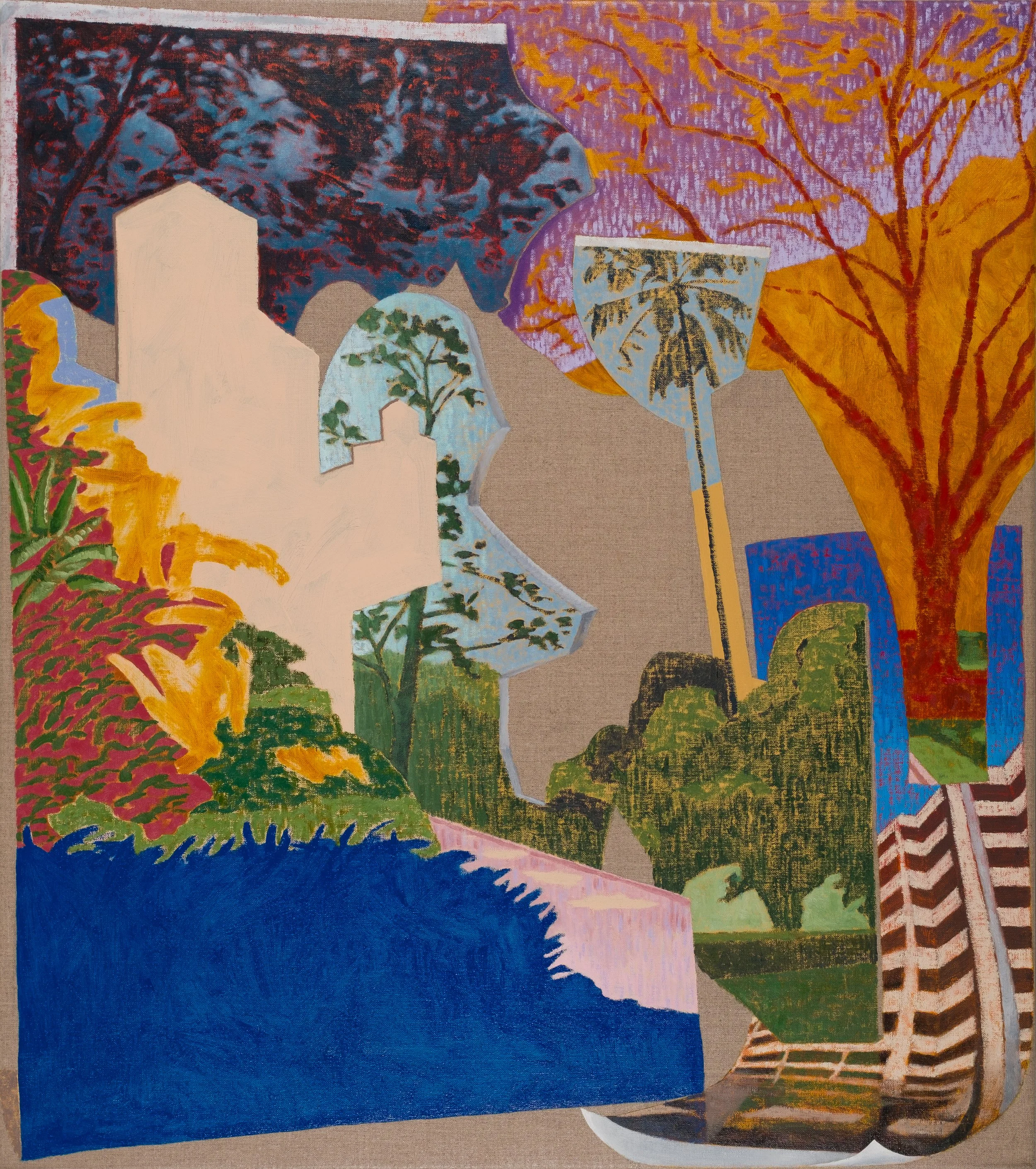 Flats, 2024, oil and acrylic on linen. 86 x 76 cm. Photograph: Davide Carta.