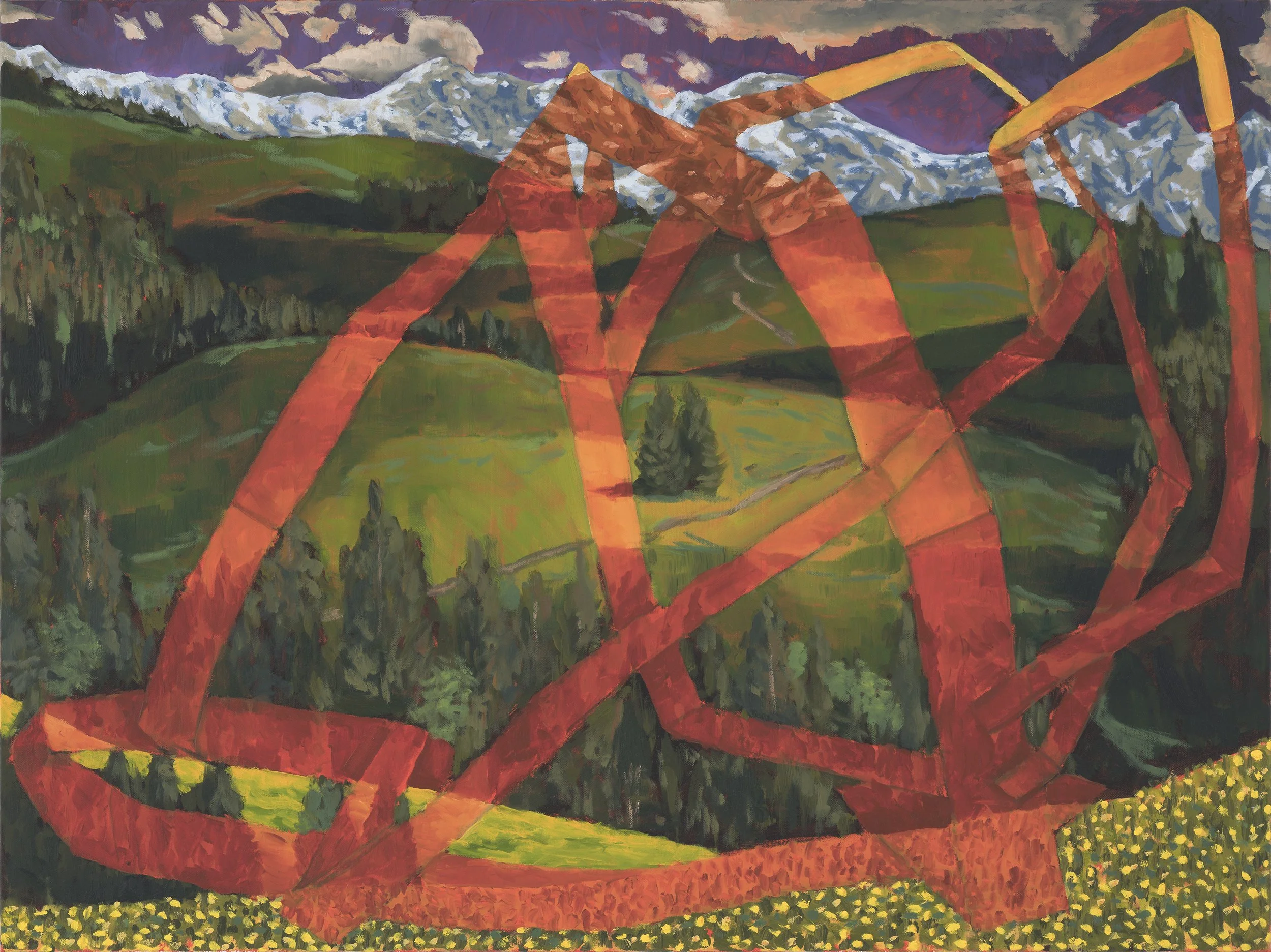 Landescape, 2021, oil and acrylic on canvas. 60 x 80 cm. Photograph: Brenton McGeachie.
