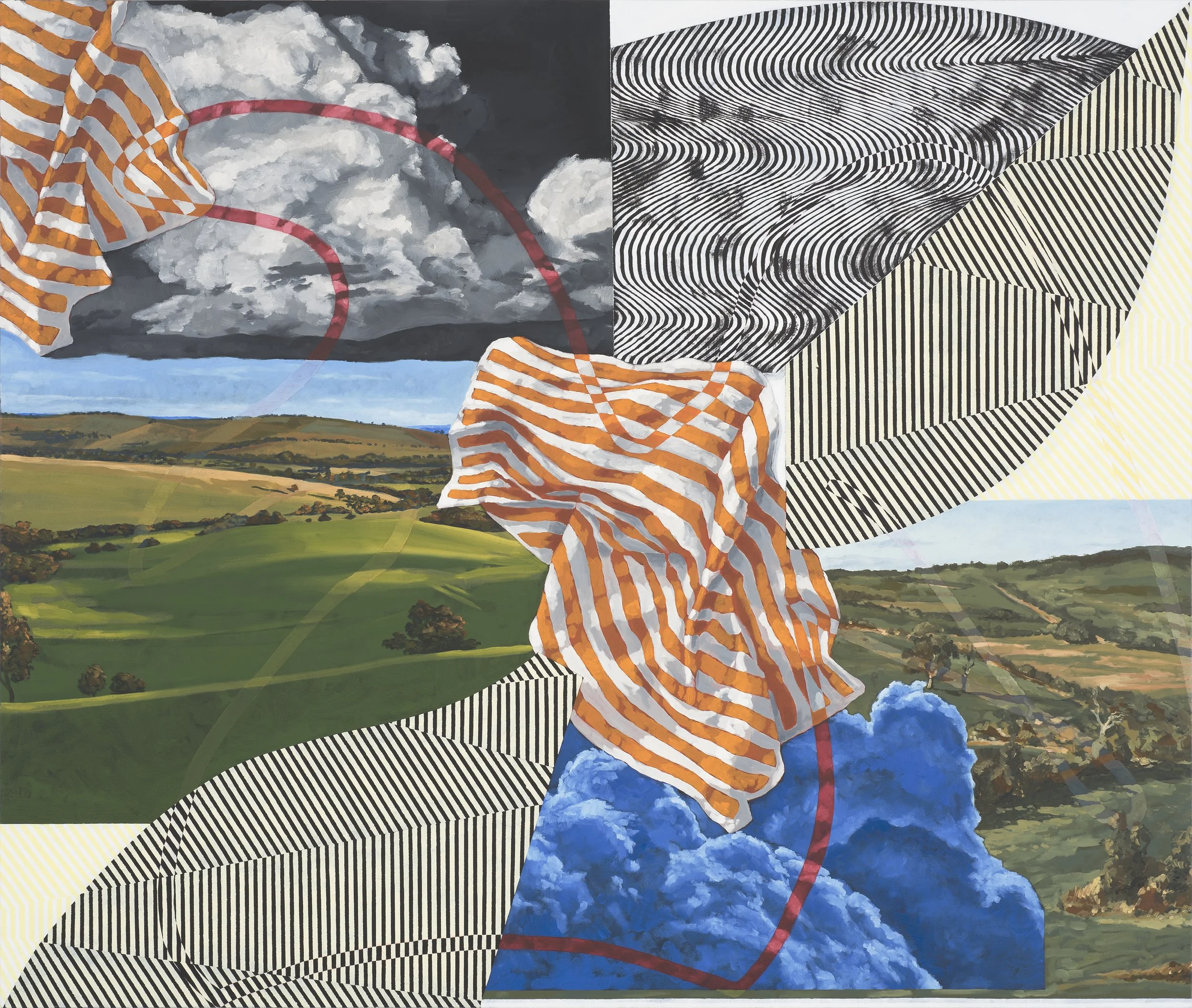 God's Country?, 2020, oil and acrylic on canvas. 145 x 165 cm. Photograph: Brenton McGeachie. 