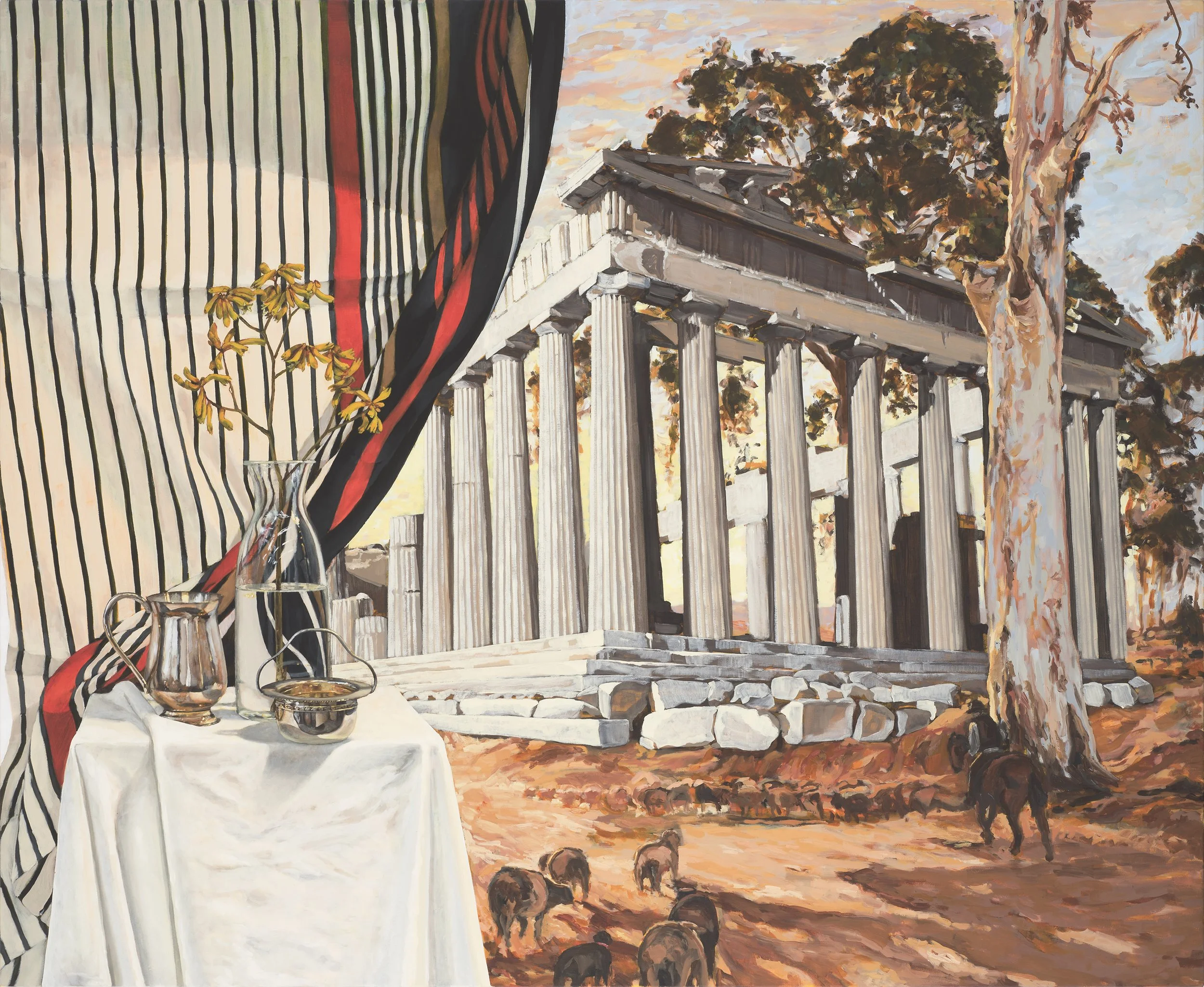 Golden Fleecing, 2021, oil and acrylic on canvas. 145 x 165 cm. Photograph: Brenton McGeachie. 