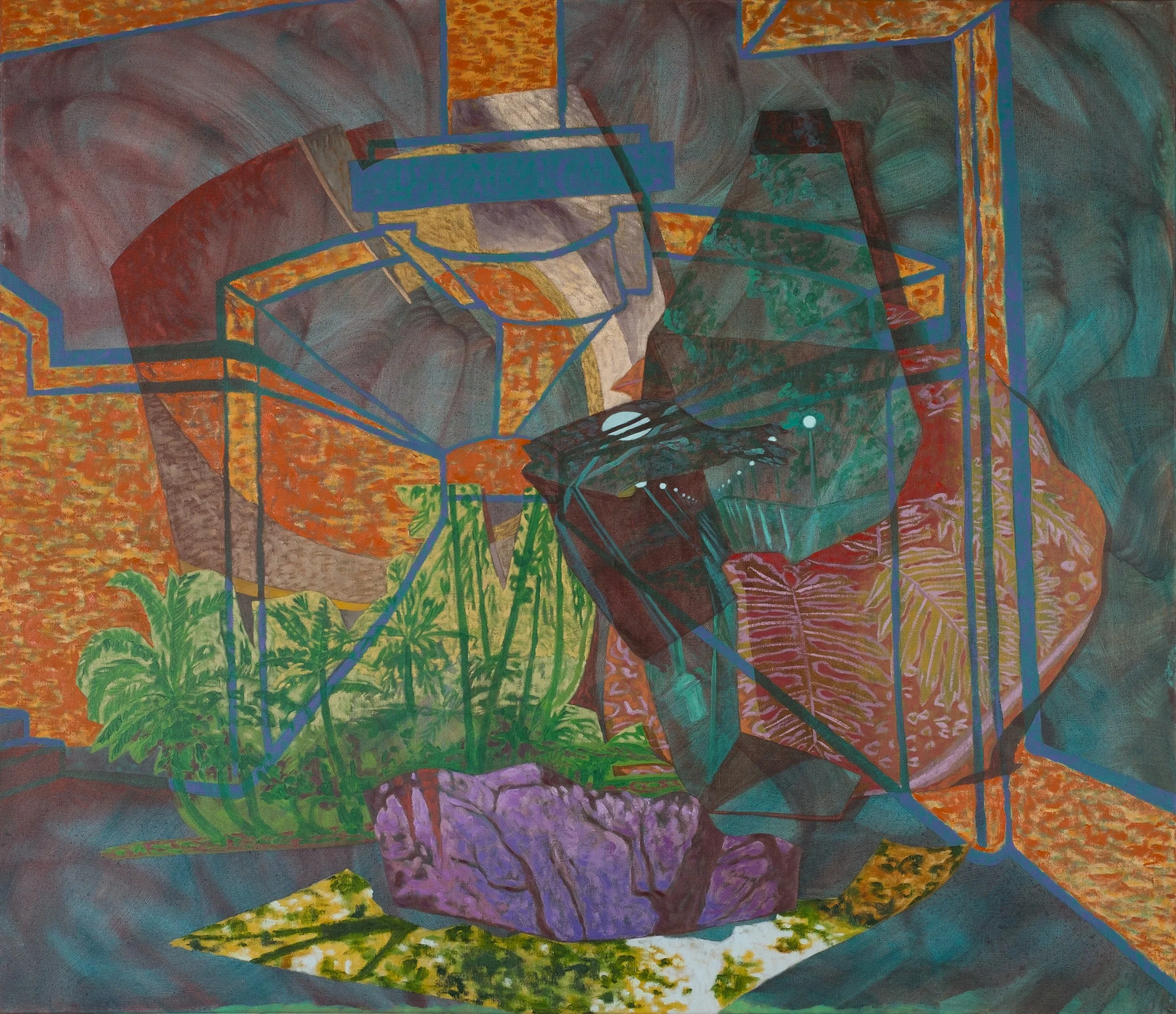 Tunnel Vision, 2025, oil and acrylic on linen. 97 x 112 cm. Photograph: Davide Carta.