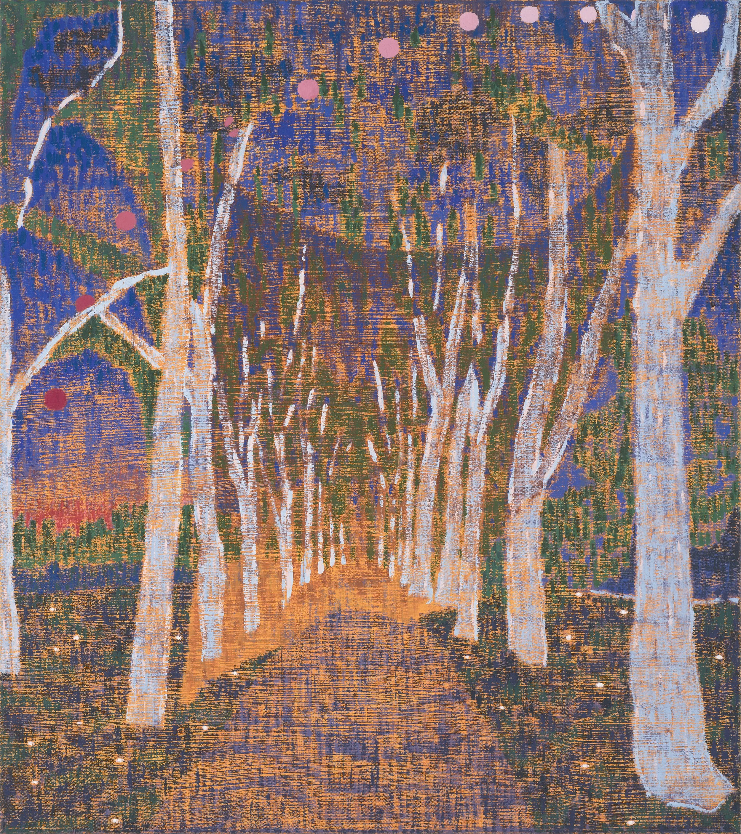 The Lunar and the Social Path, 2023, oil on linen. 92 x 81 cm. Photograph: Brenton McGeachie.