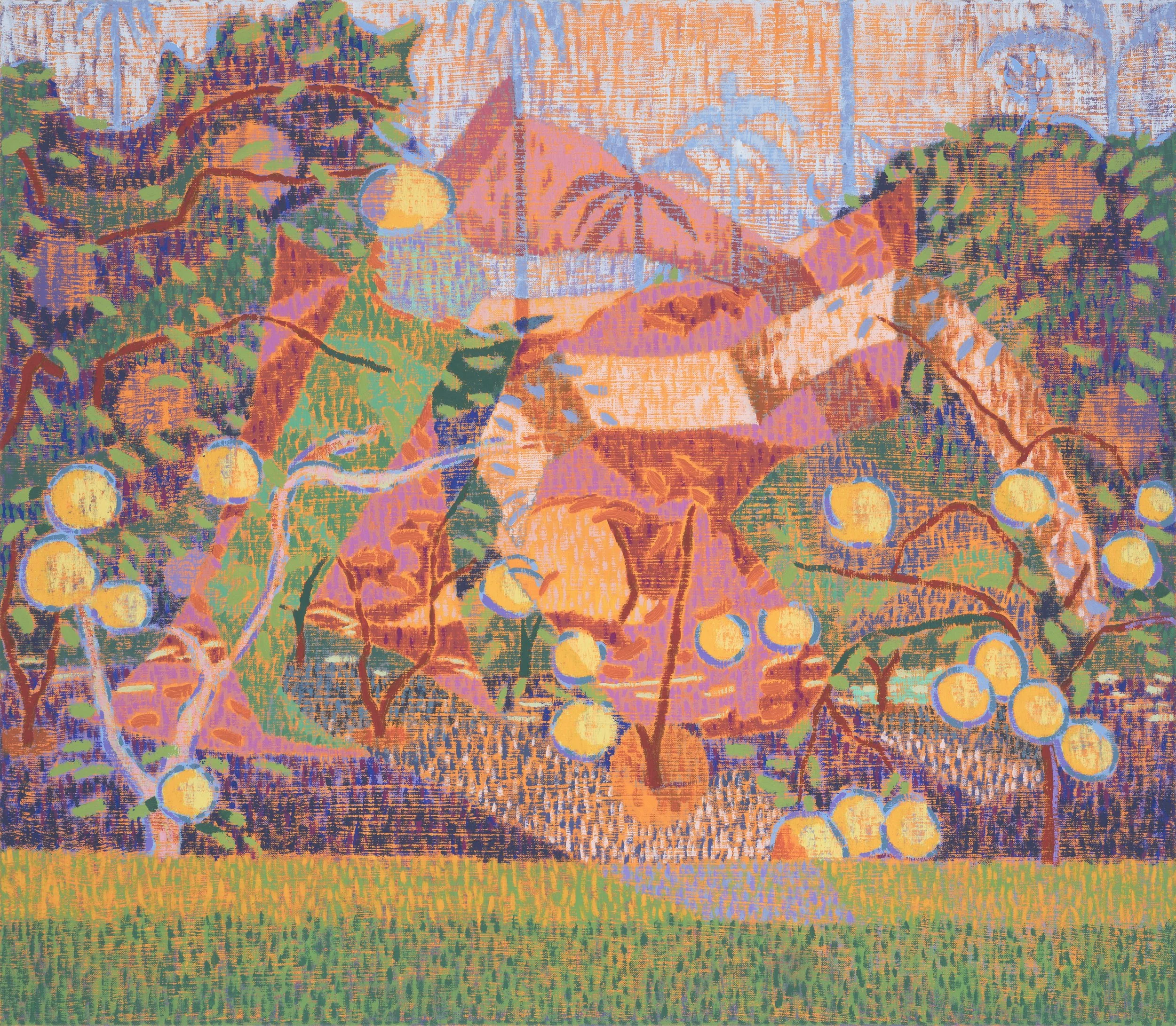 Fruits of Our Labour, 2024, oil on linen. 71 x 81 cm. Photograph: Brenton McGeachie. 