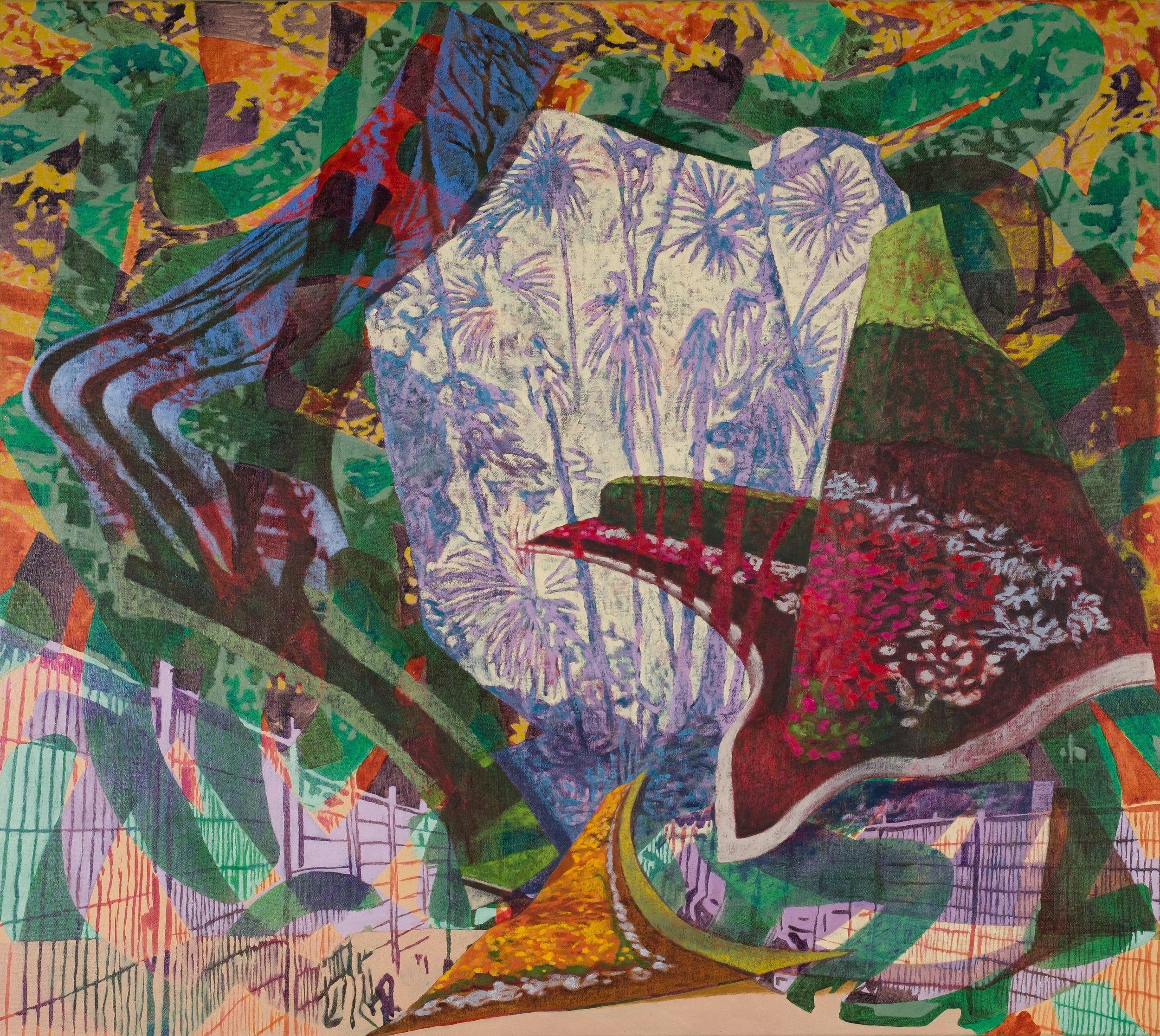 Garden Bend, 2026, oil and acrylic on linen. 86 x 97 cm. Photograph: Davide Carta.