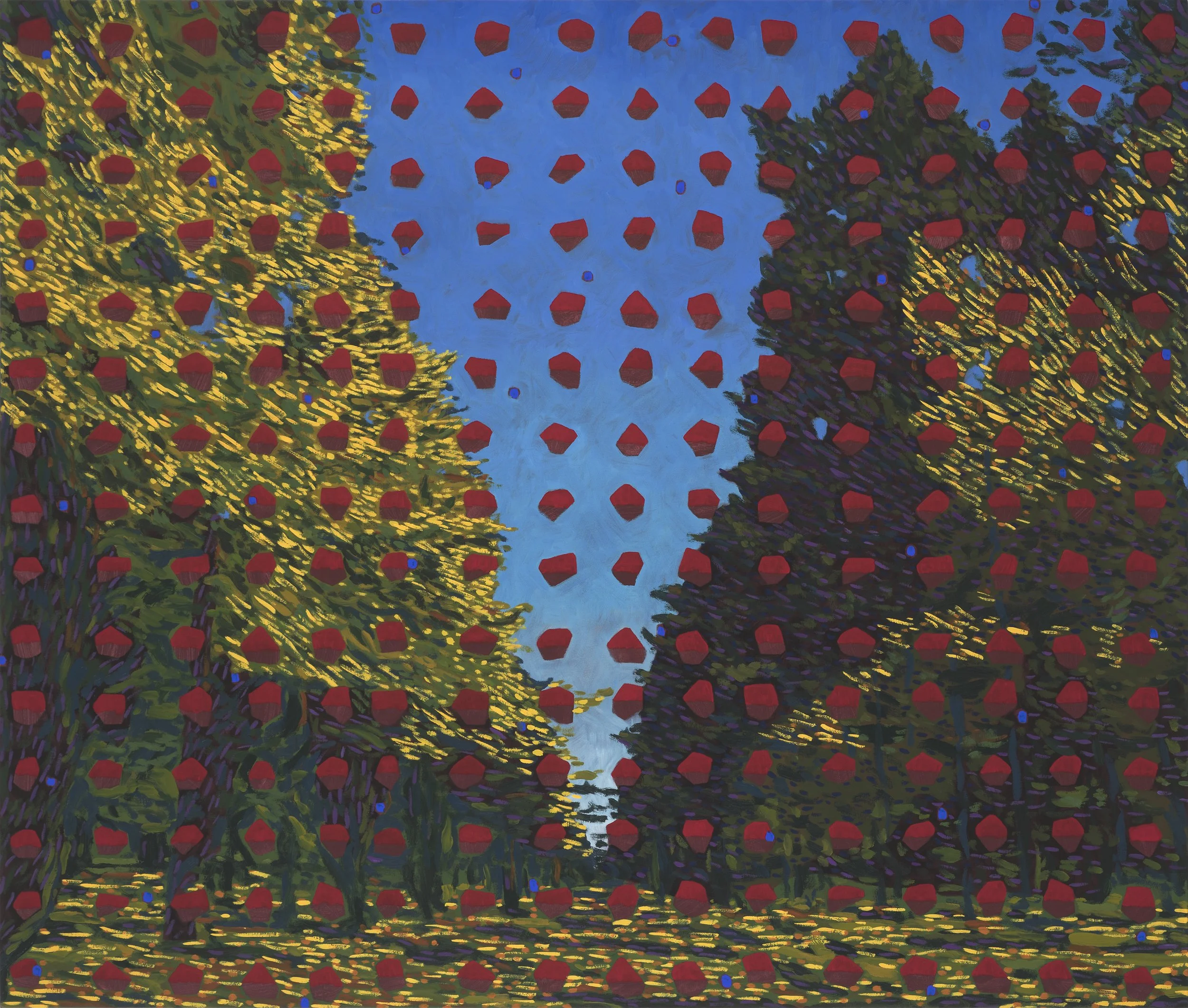 Corridor, 2022, oil and acrylic on canvas. 145 x 165 cm. Photograph: Brenton McGeachie. 