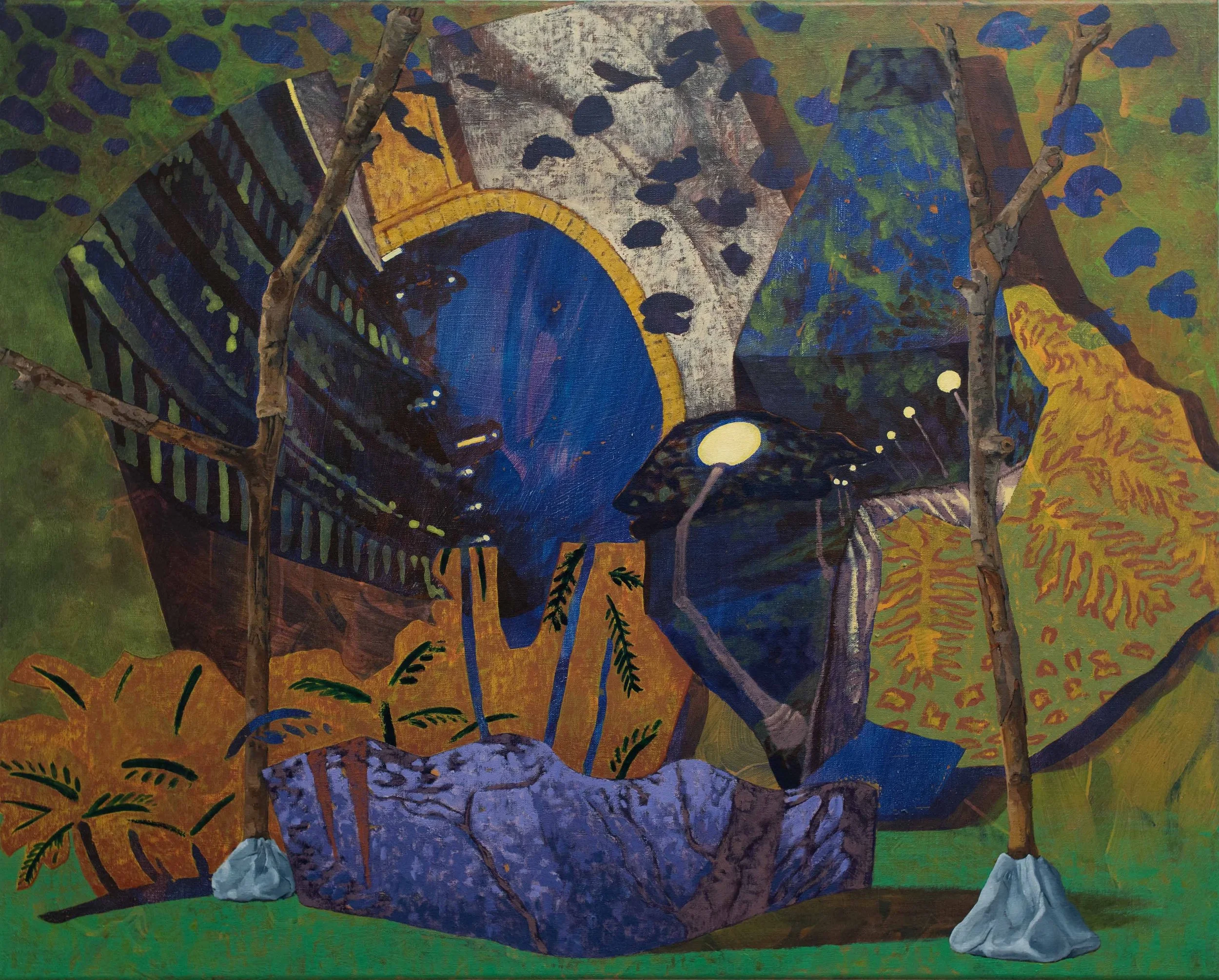 Not Trees Nor the Night Sky, 2025, oil and acrylic on linen. 61 x 76 cm. Photograph: Jack Dunbar. 
