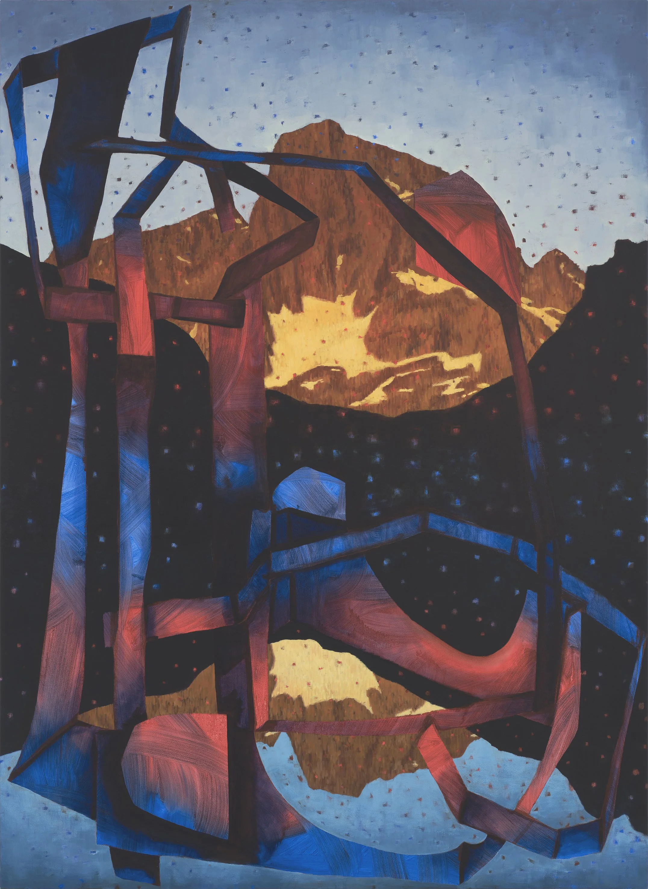 Emergency Mounting, 2021, oil on canvas. 165 x 120 cm. Photograph: Brenton McGeachie.