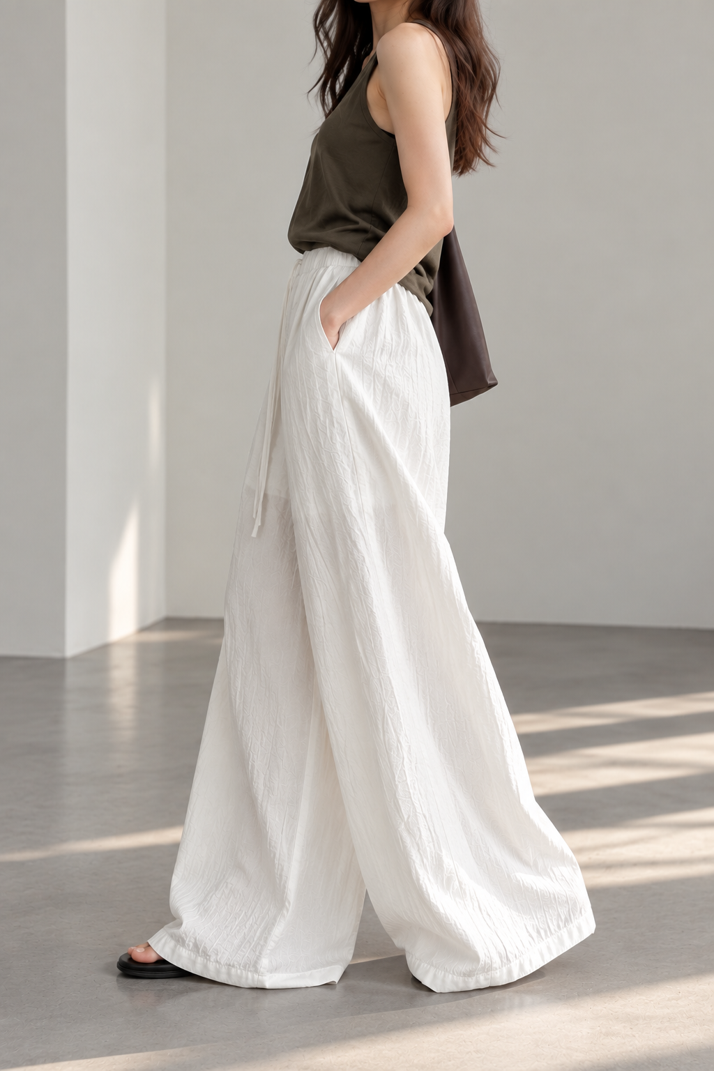 Minimalist Olive Top and Wide-Leg Trousers.png