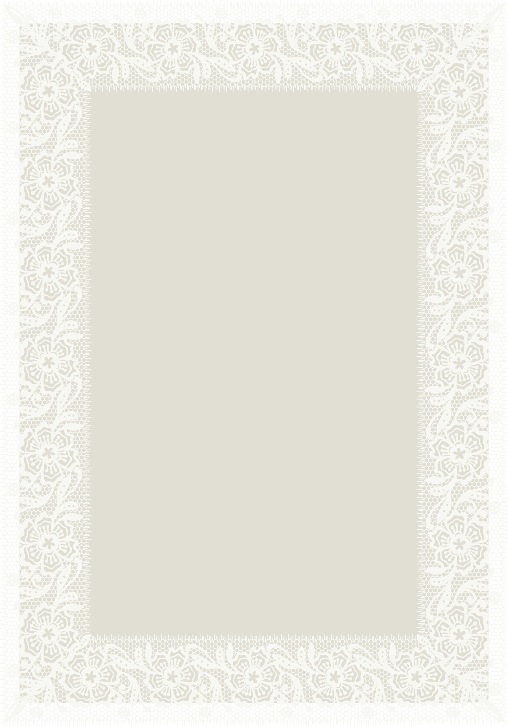 Decorative lace border with floral and geometric patterns surrounding a blank parchment space.