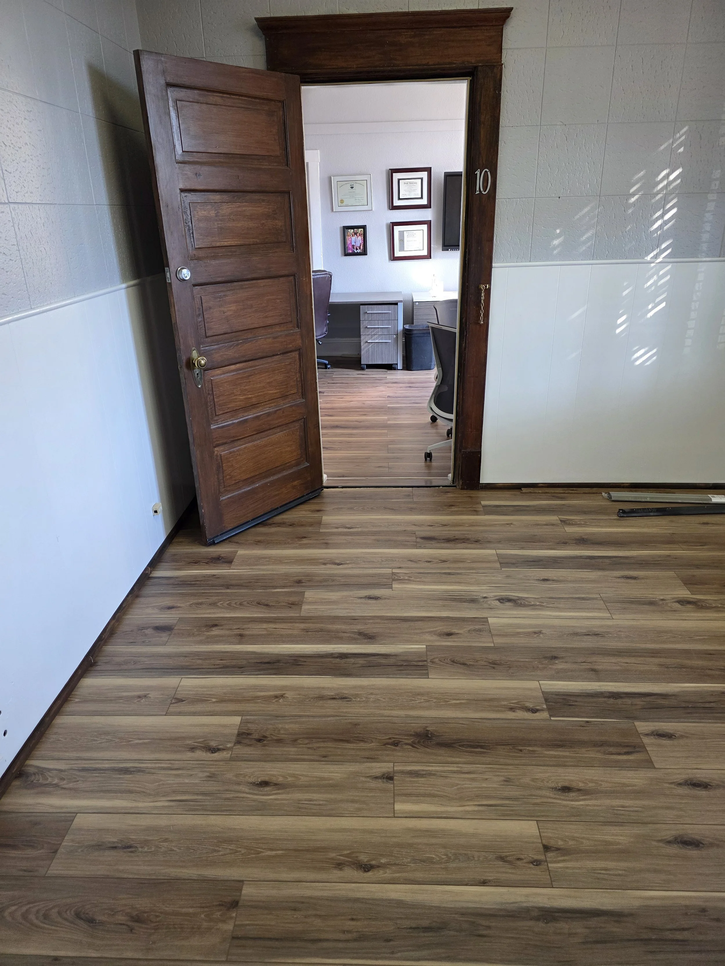 Office Flooring:
New flooring installation in dual Wickenburg office setting.