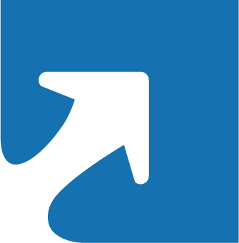 A black arrow pointing upward and to the right on a blue background.