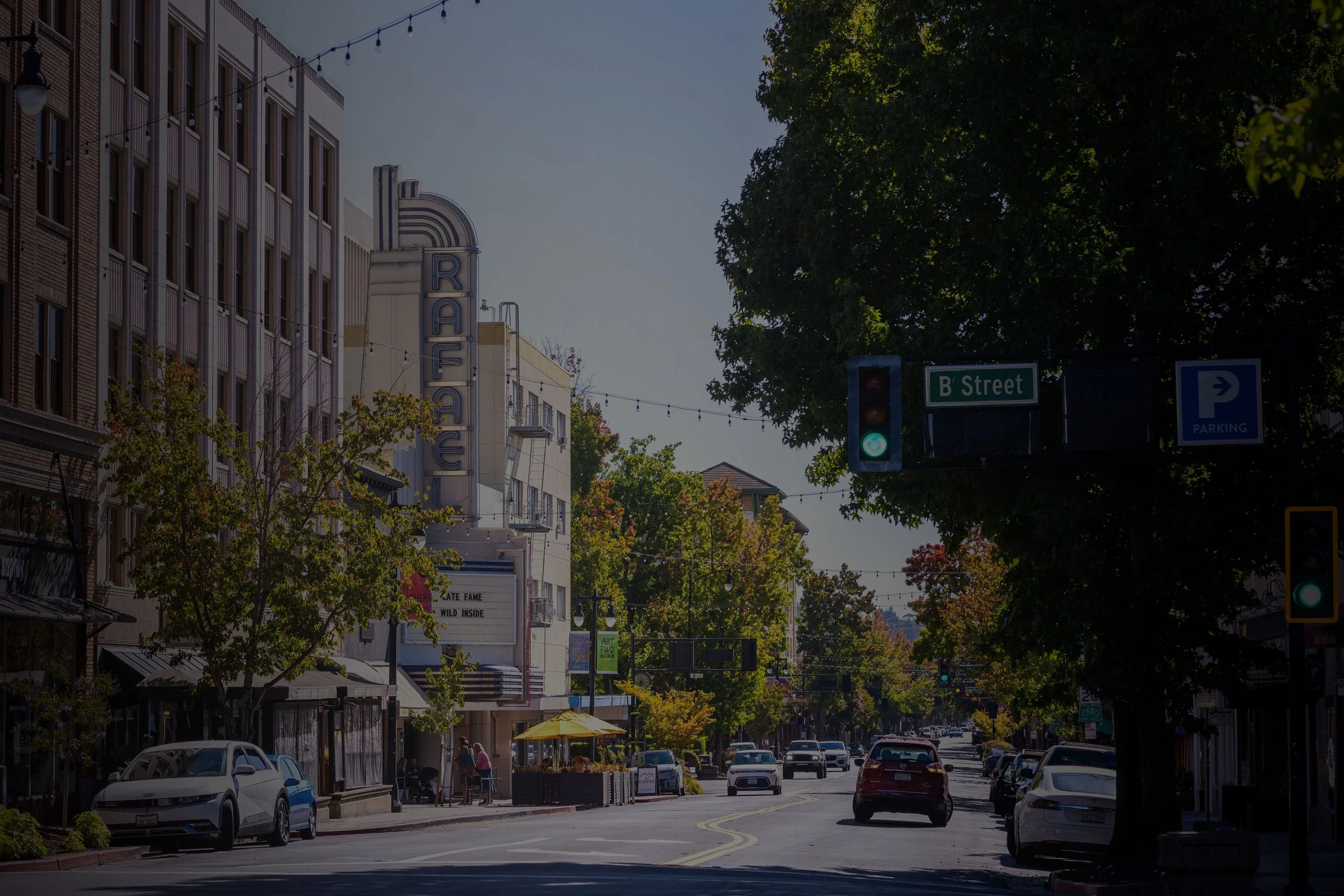 street scene of downtown San Rafael