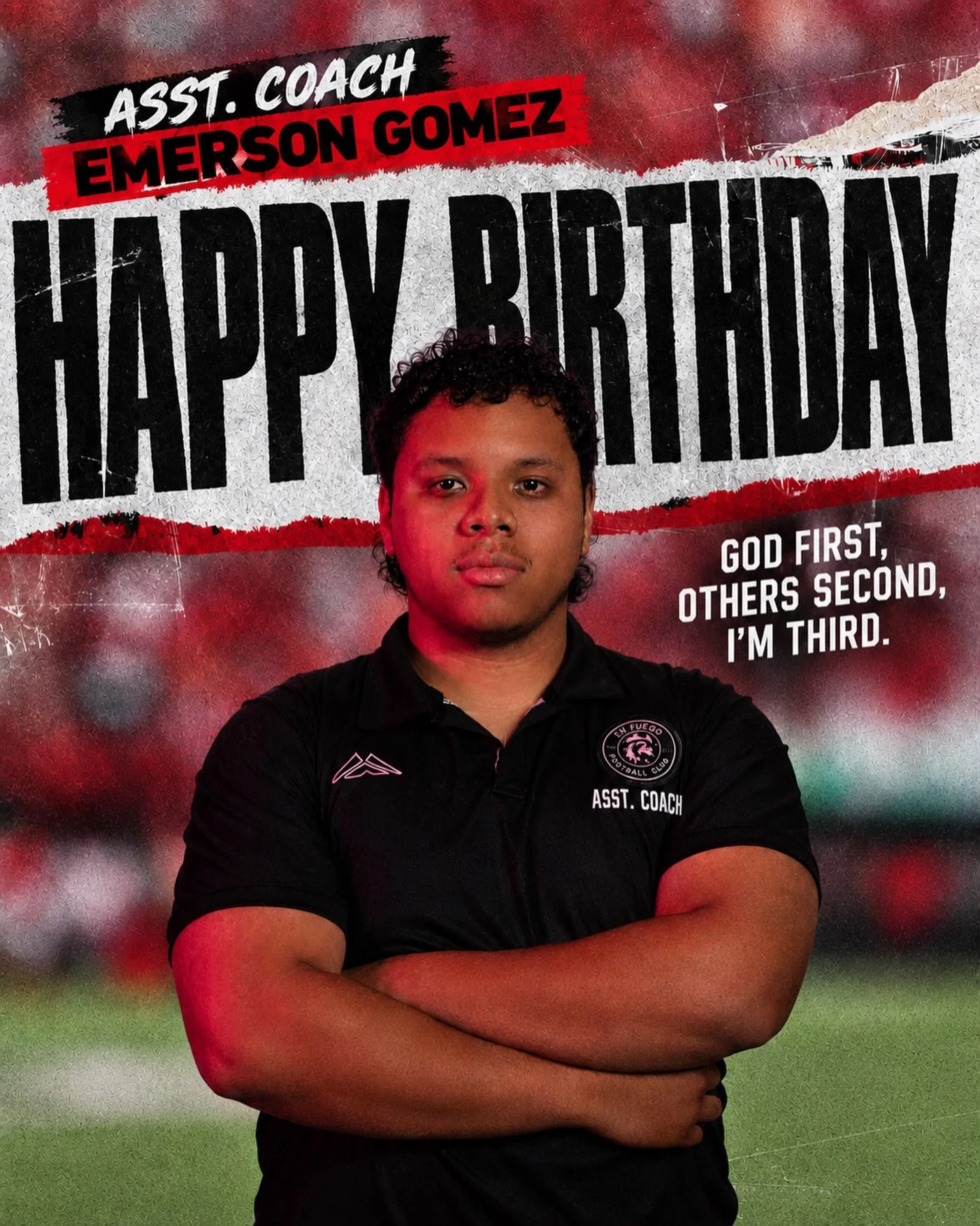 Happy Birthday to our Assistant Coach, Emerson Gomez! 🎉

Thank you for your leadership, dedication, and heart for the team. We&rsquo;re grateful for everything you bring to En Fuego FC. Keep leading, keep serving, and keep putting God first.

Happy 