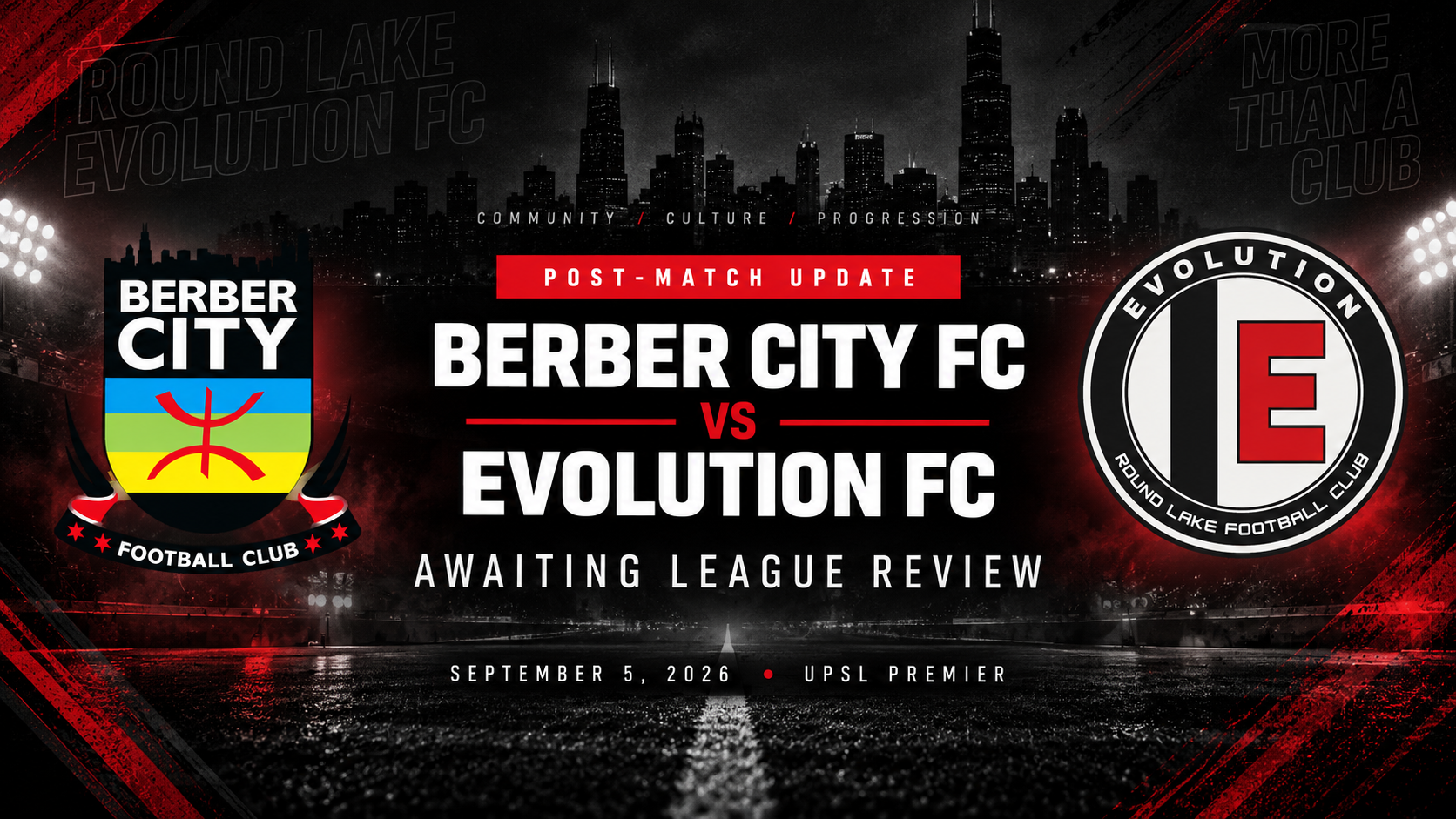 Round Lake Evolution FC is awaiting an official league ruling following the September 5 away fixture against Berber City FC.
