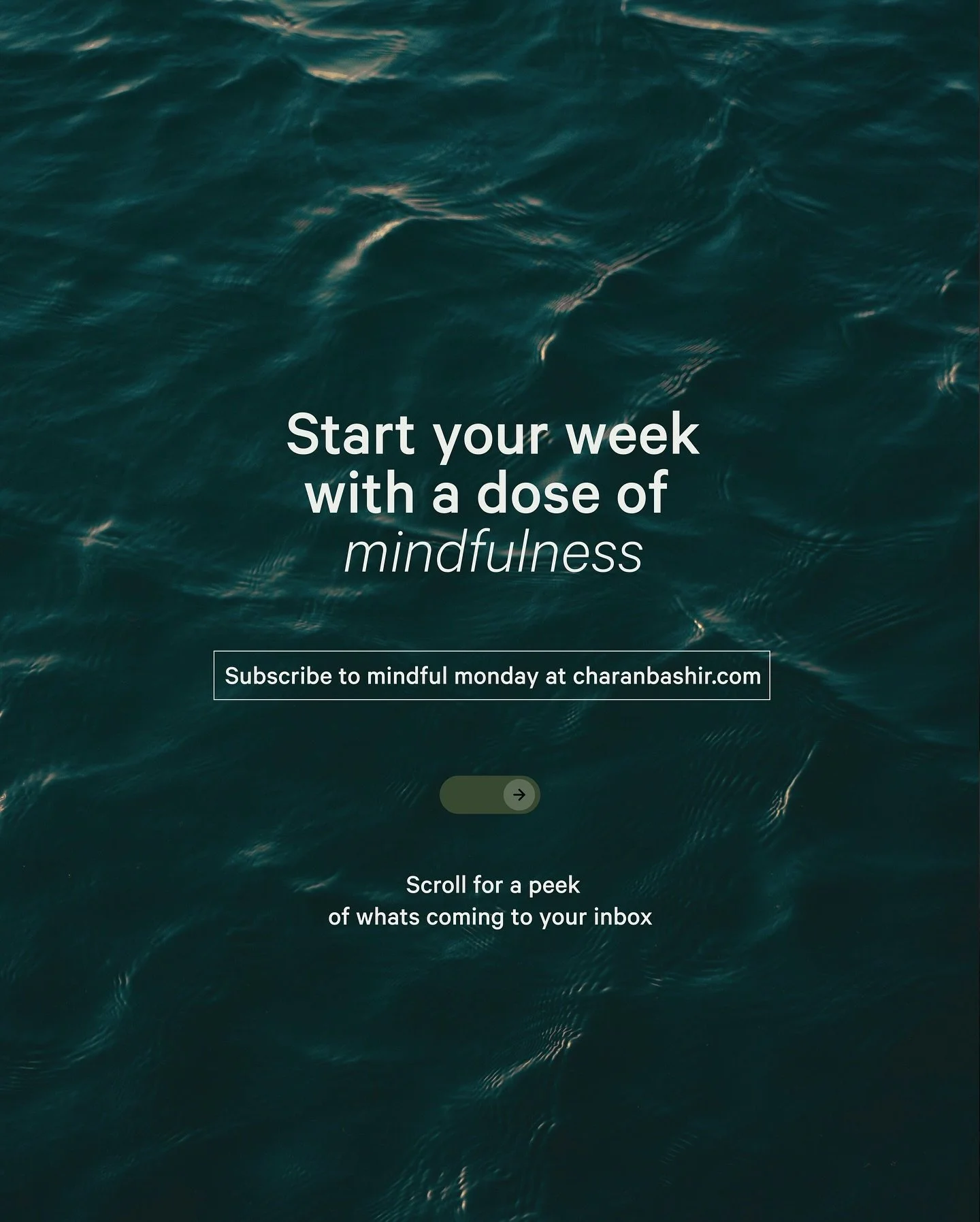 Practical wellness insights delivered to your inbox on Mondays to kick start your week &mdash; Learn more at charanbashir.com 

&bull; 

✉️ Use the link in my bio to subscribe &mdash; I look forward to sharing with you! 

&bull;

#mentalhealth #menta