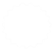 Icon of a pencil inside a scalloped circle