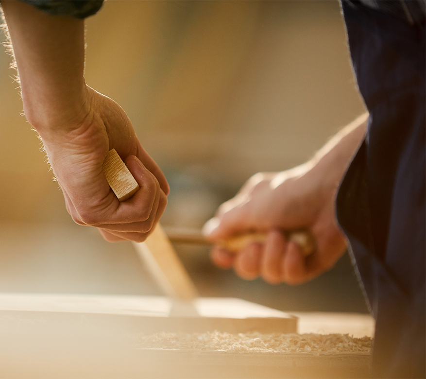 woodworker working on custom cabinet in kingston washington