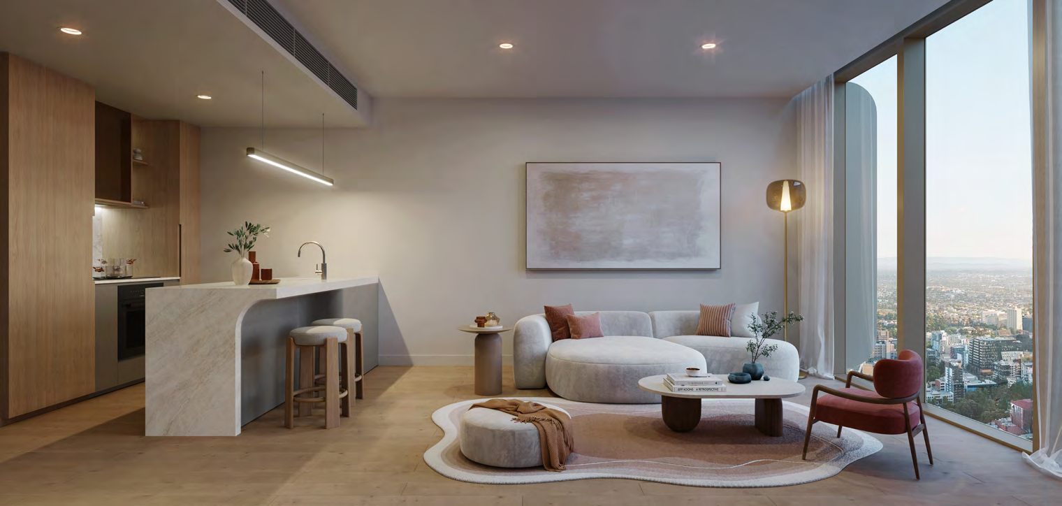 Aurum 1 bed living dining