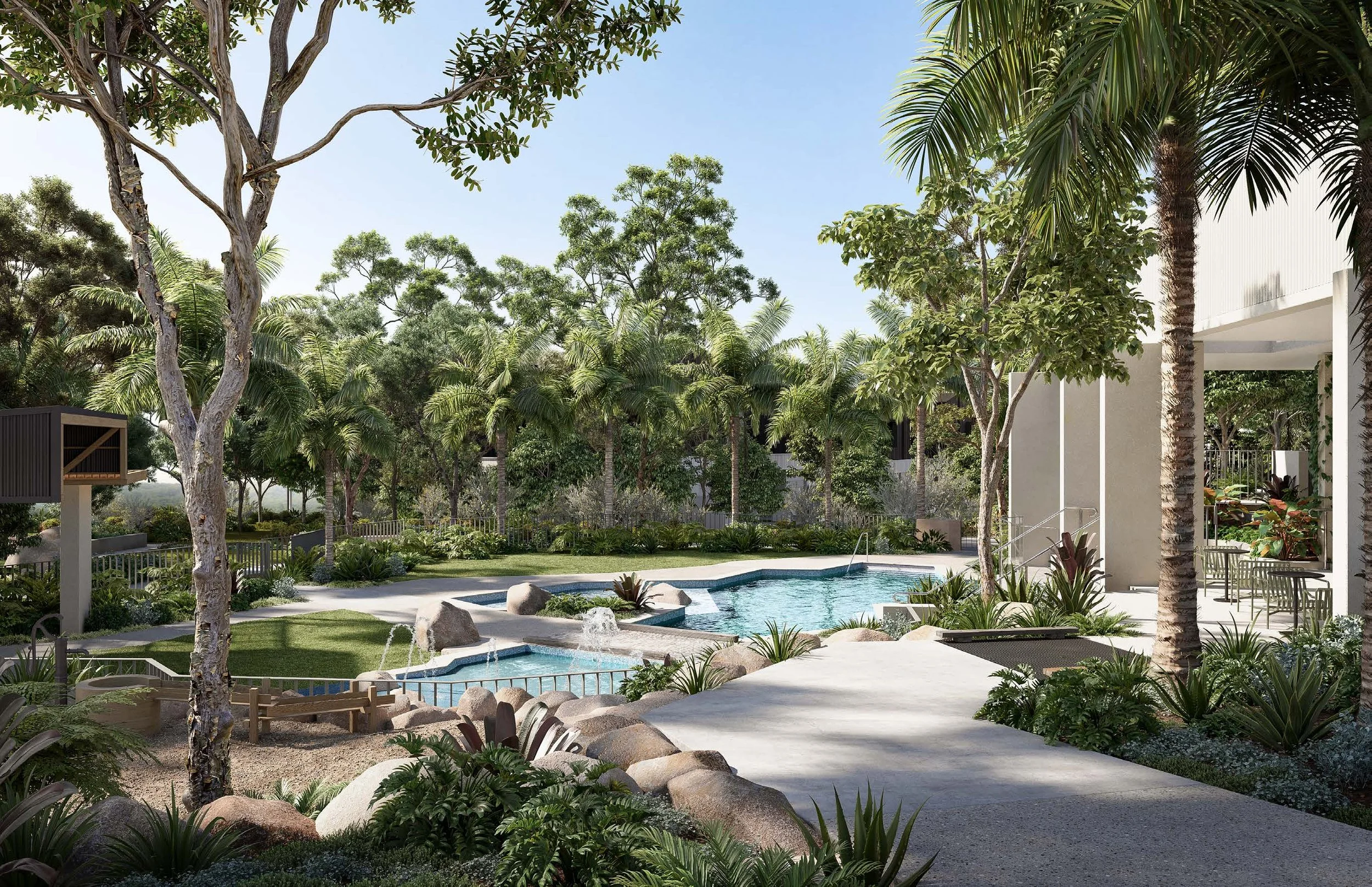 The Quarry garden pool amenity