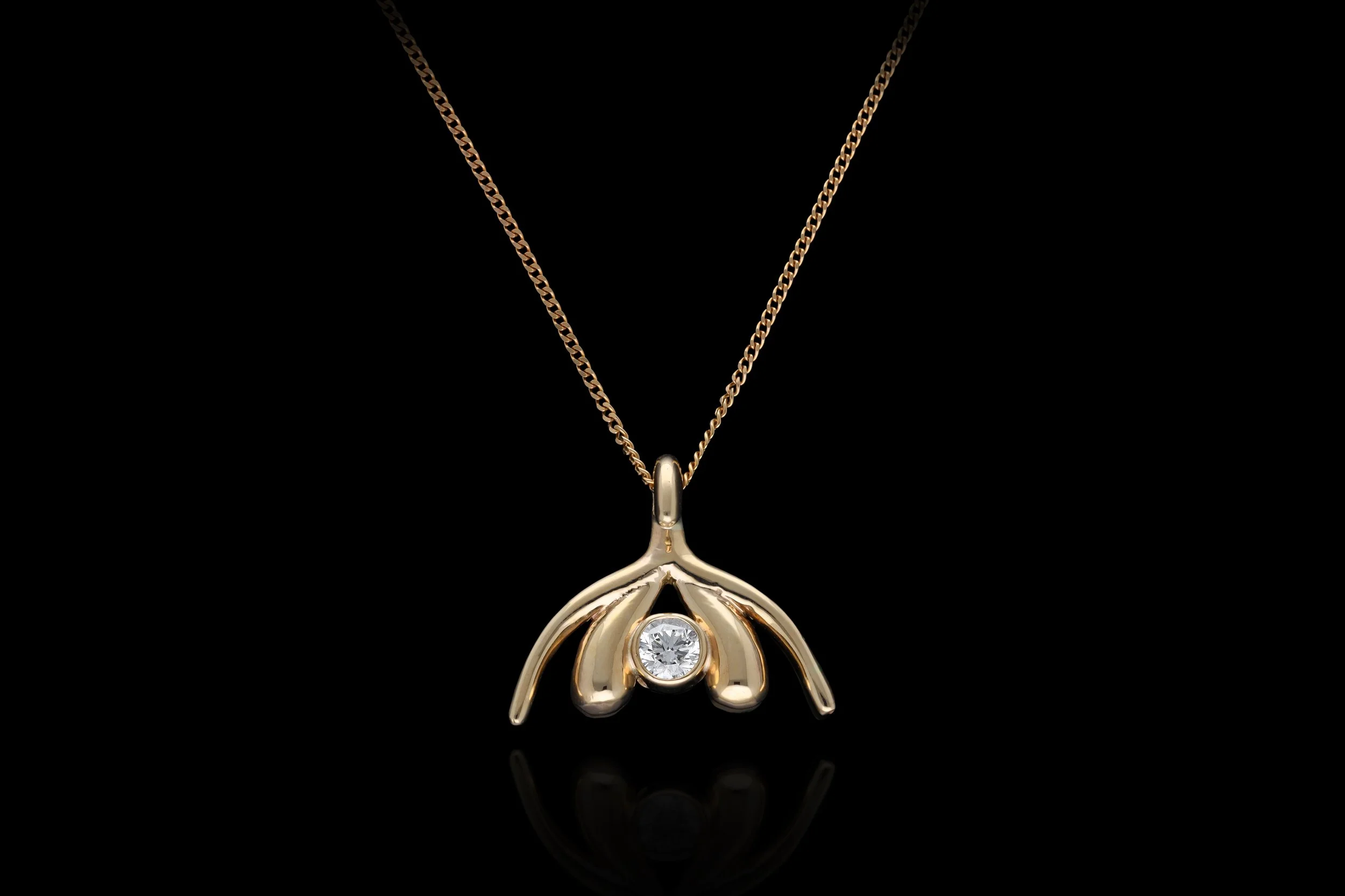 Custom-Made Gold Clitoris Diamond Pendant