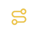 Stylized gold circuit icon on a transparent background