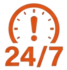 24/7 service clock icon