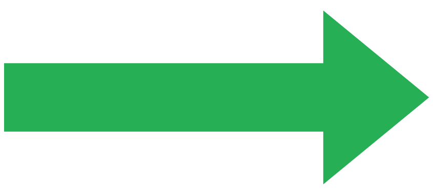 A large green rightward arrow on a white background.