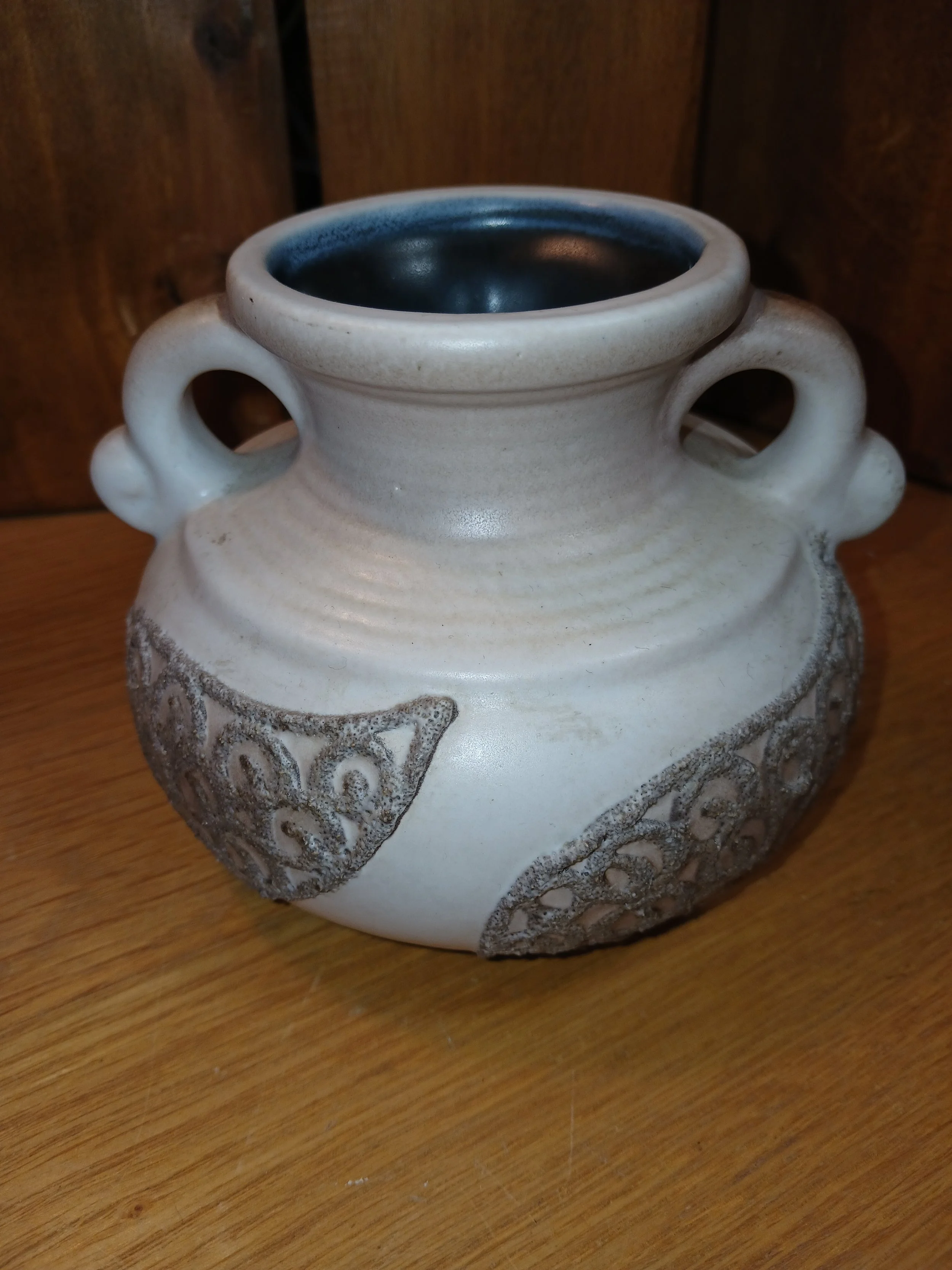 VEB Haldensleben East German Ceramic Double Handled Vase