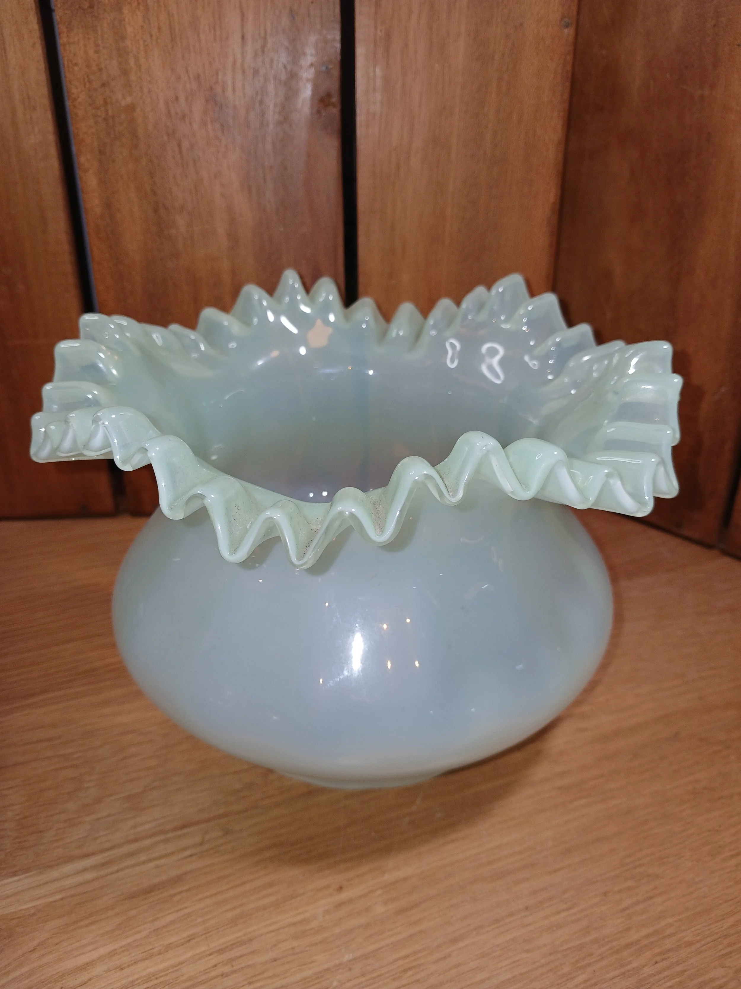Fumens Glassworks Pale Green Glass Handkerchief Vase