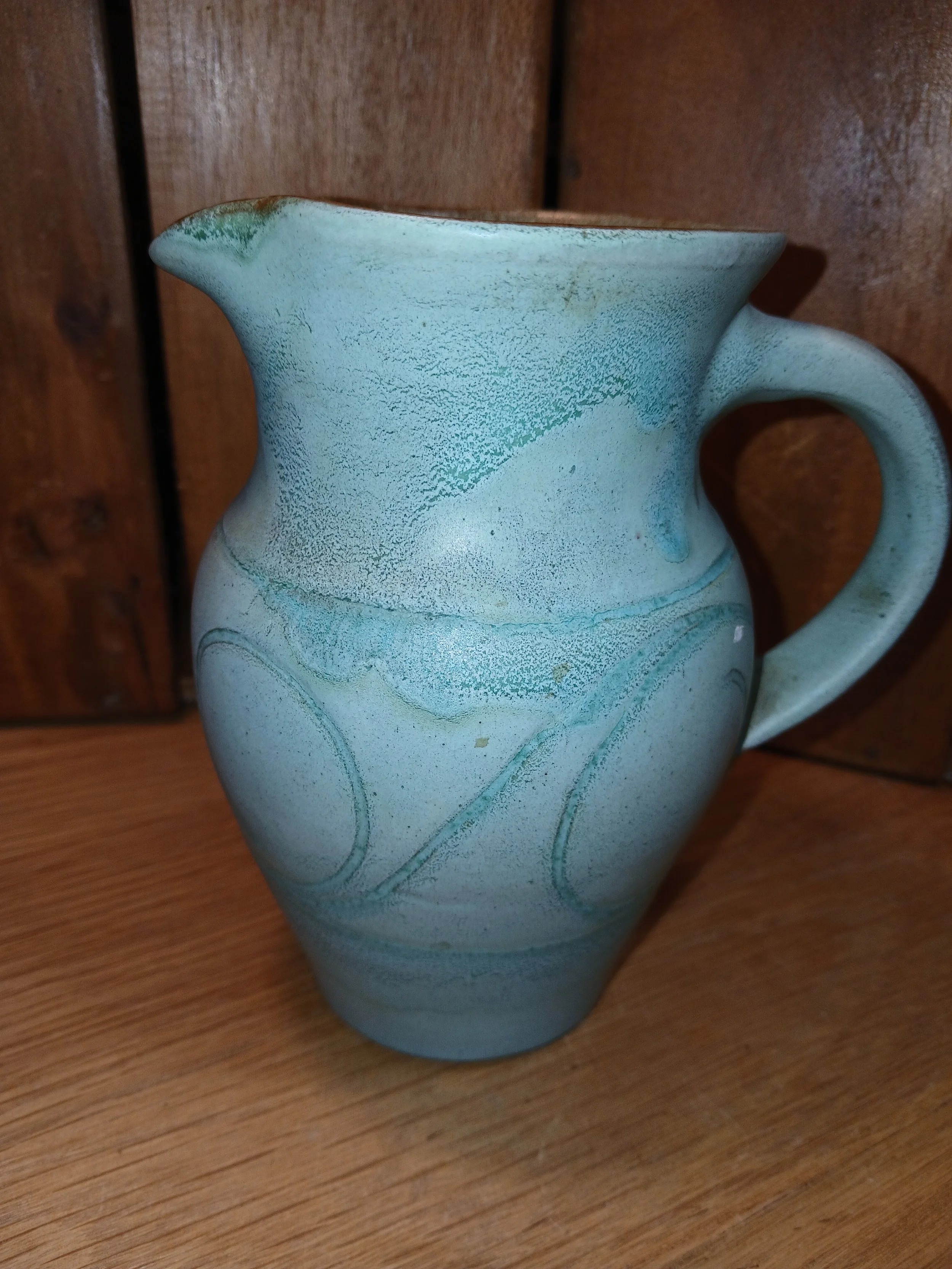 Wareham Pottery Blue Ceramic Studio Pottery Jug/Pitcher Handle & Spout Matte