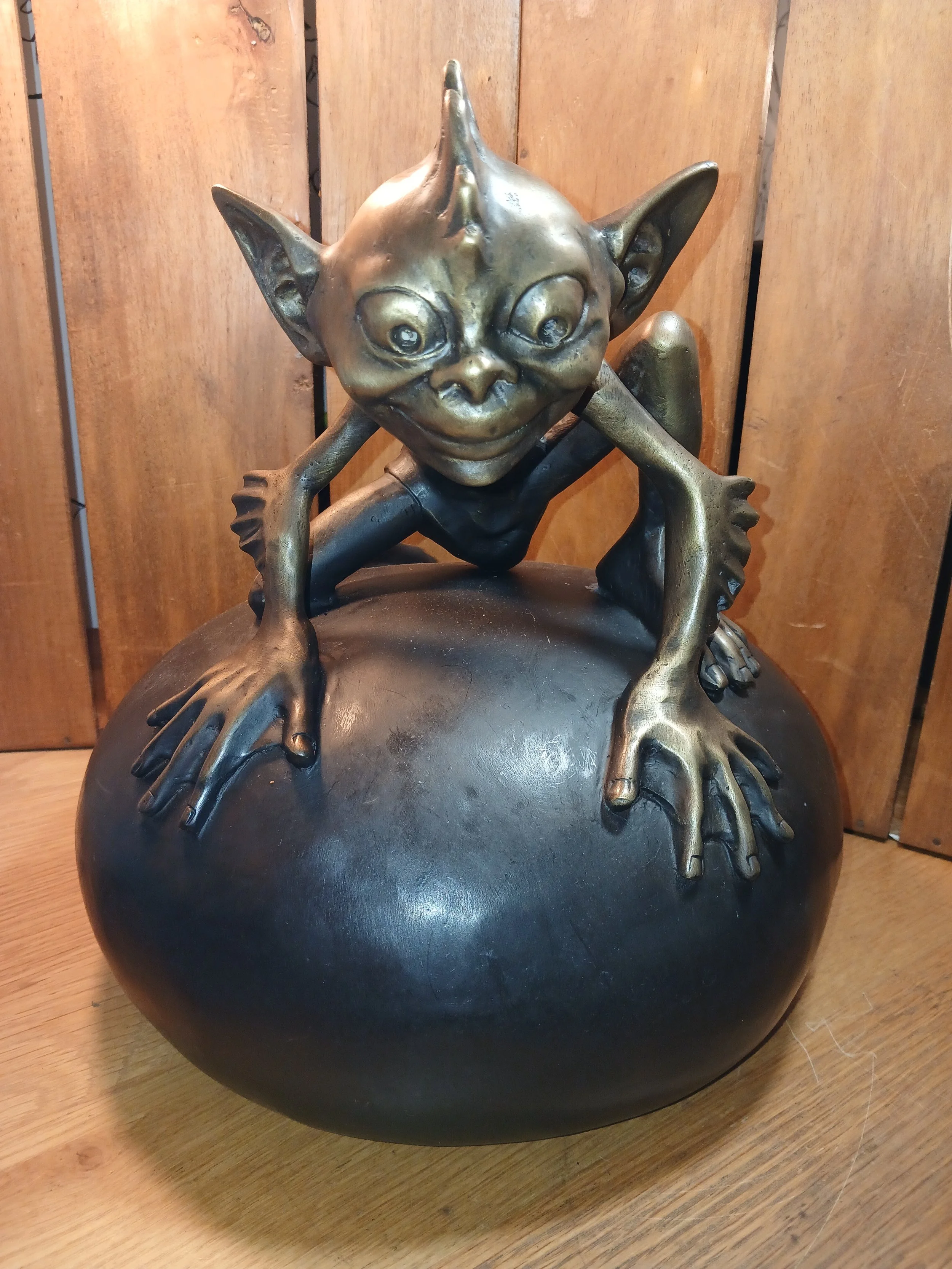 Large Bronze Sculpture "Rockpool Goblin" By David Goode