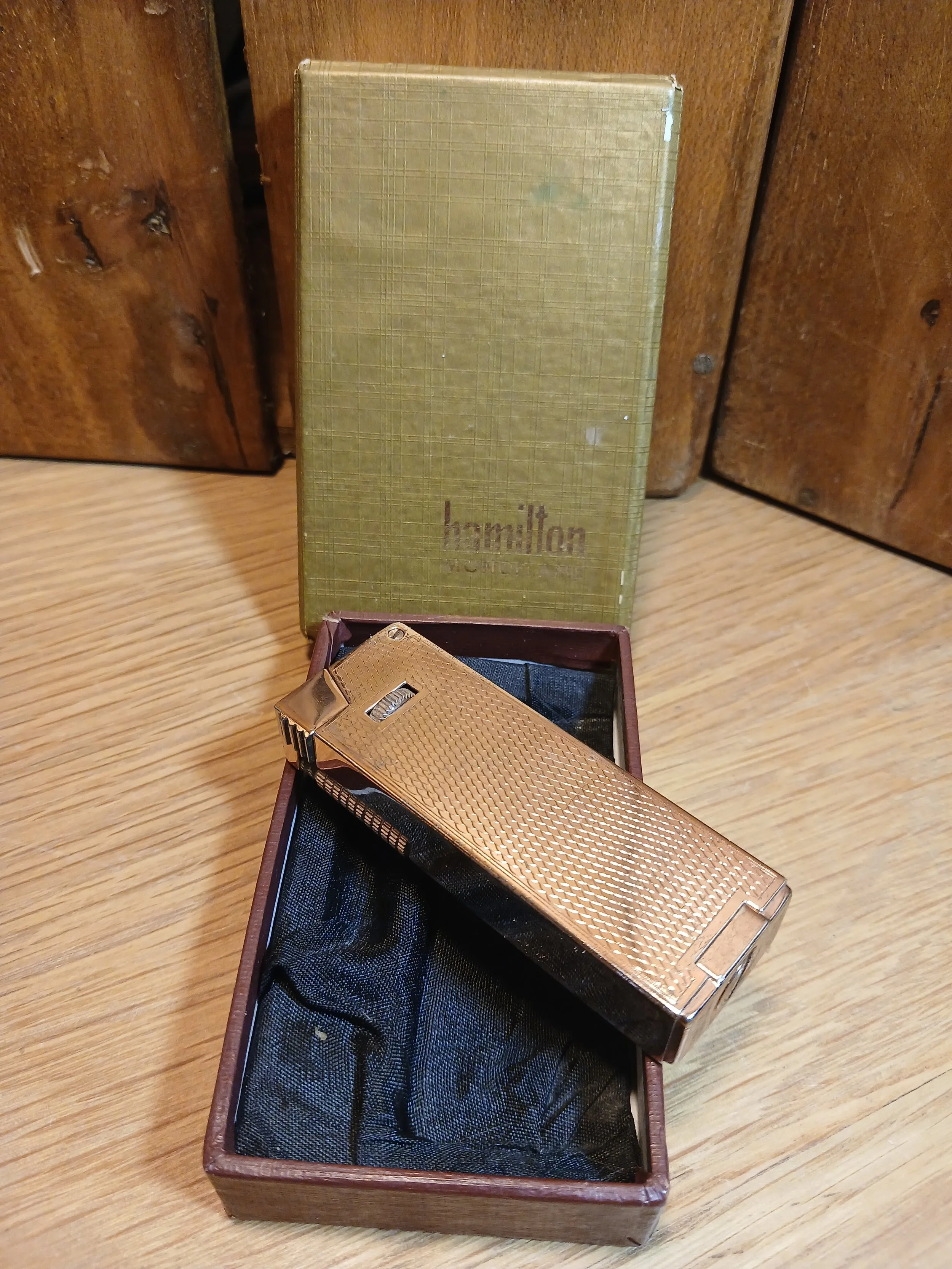 Vintage Hamilton Monoflame Lighter Boxed In Working Condition