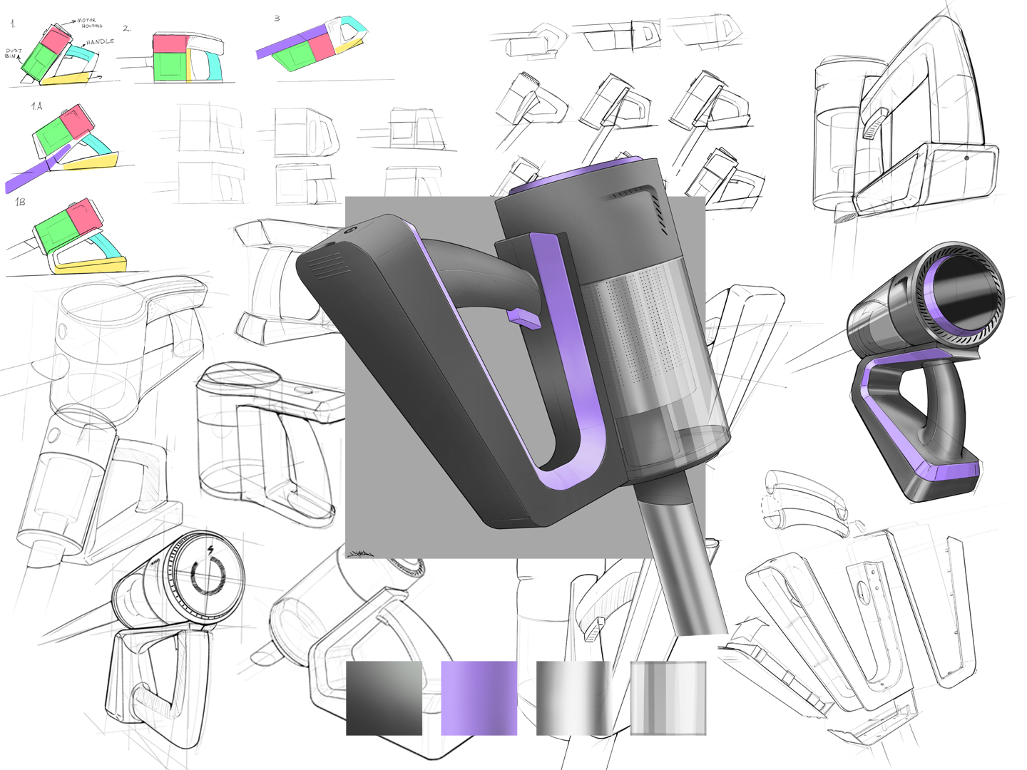 Cordless Vacuum Sketch Study