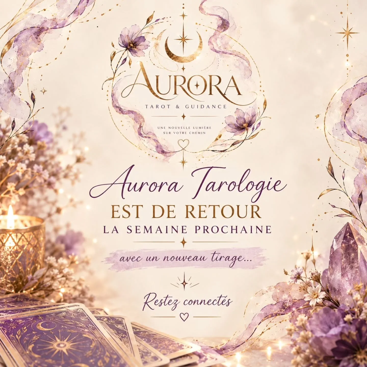 La semaine prochaine, je vous retrouve avec un tout nouveau tirage, pens&eacute; pour vous apporter un autre regard, une nouvelle lumi&egrave;re et peut-&ecirc;tre&hellip; quelques r&eacute;ponses que vous n&rsquo;attendiez pas.

Parfois, il suffit d