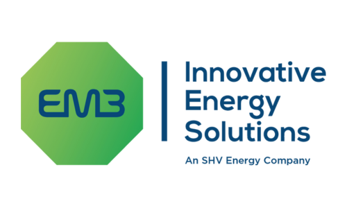 Logo for EMB, a company offering innovative energy solutions, with the text "An SHV Energy Company"