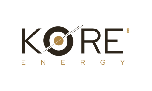 KORE Energy logo with stylized 'O' and circle design