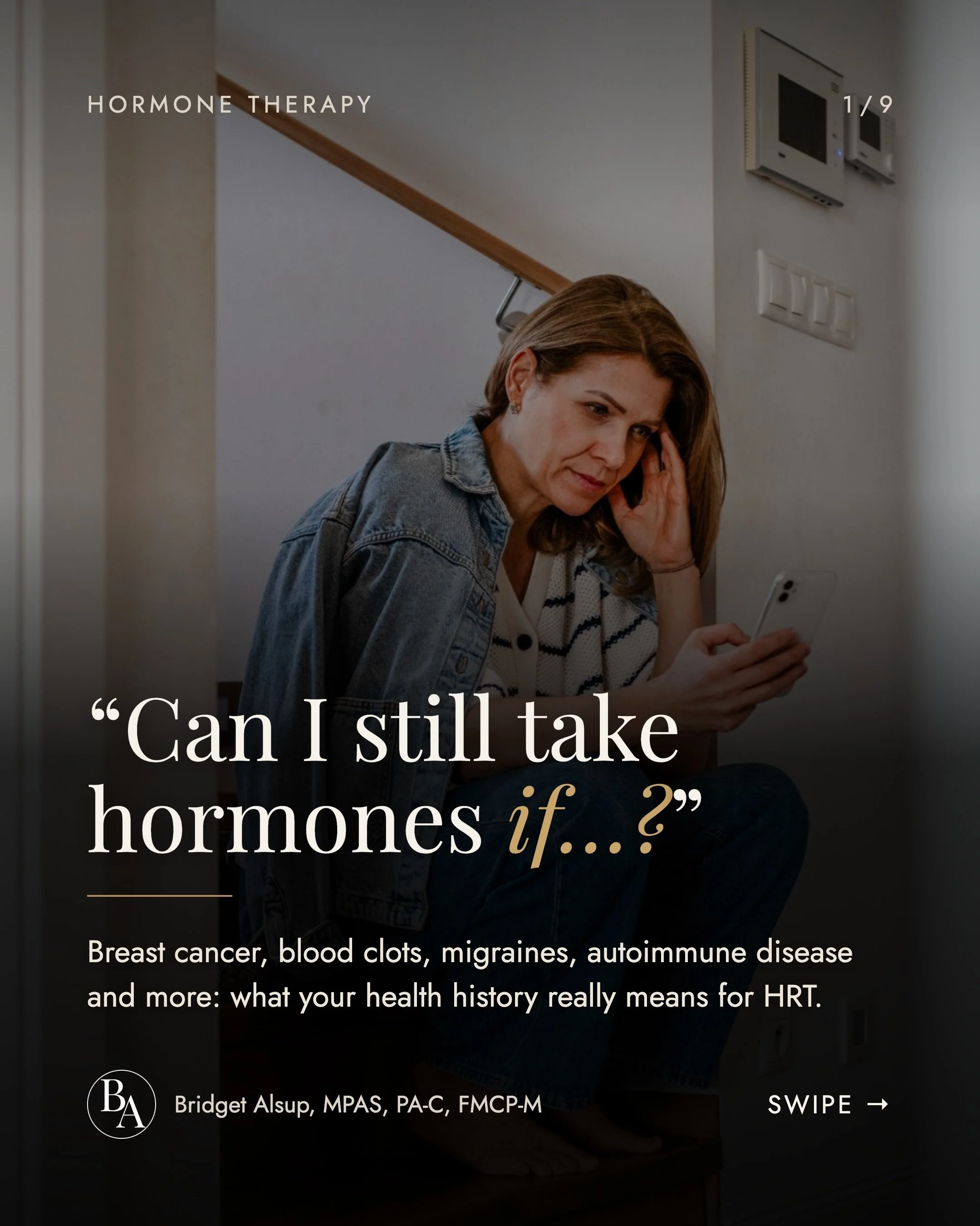 Can I still take hormones if I&rsquo;ve had&hellip;?&rdquo; is one of the most common questions I get. 

We are a generation of women navigating one of the biggest reckonings in modern medical history: perimenopausal, menopausal, and post-menopausal 