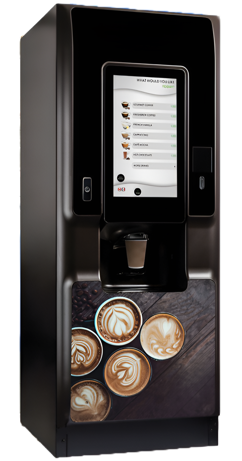 COTI coffee vending machine with touchscreen display