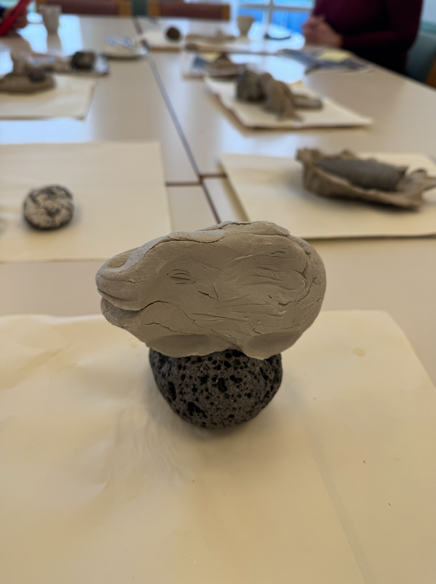 Clay and tactile materials used in intermodal expressive arts therapy