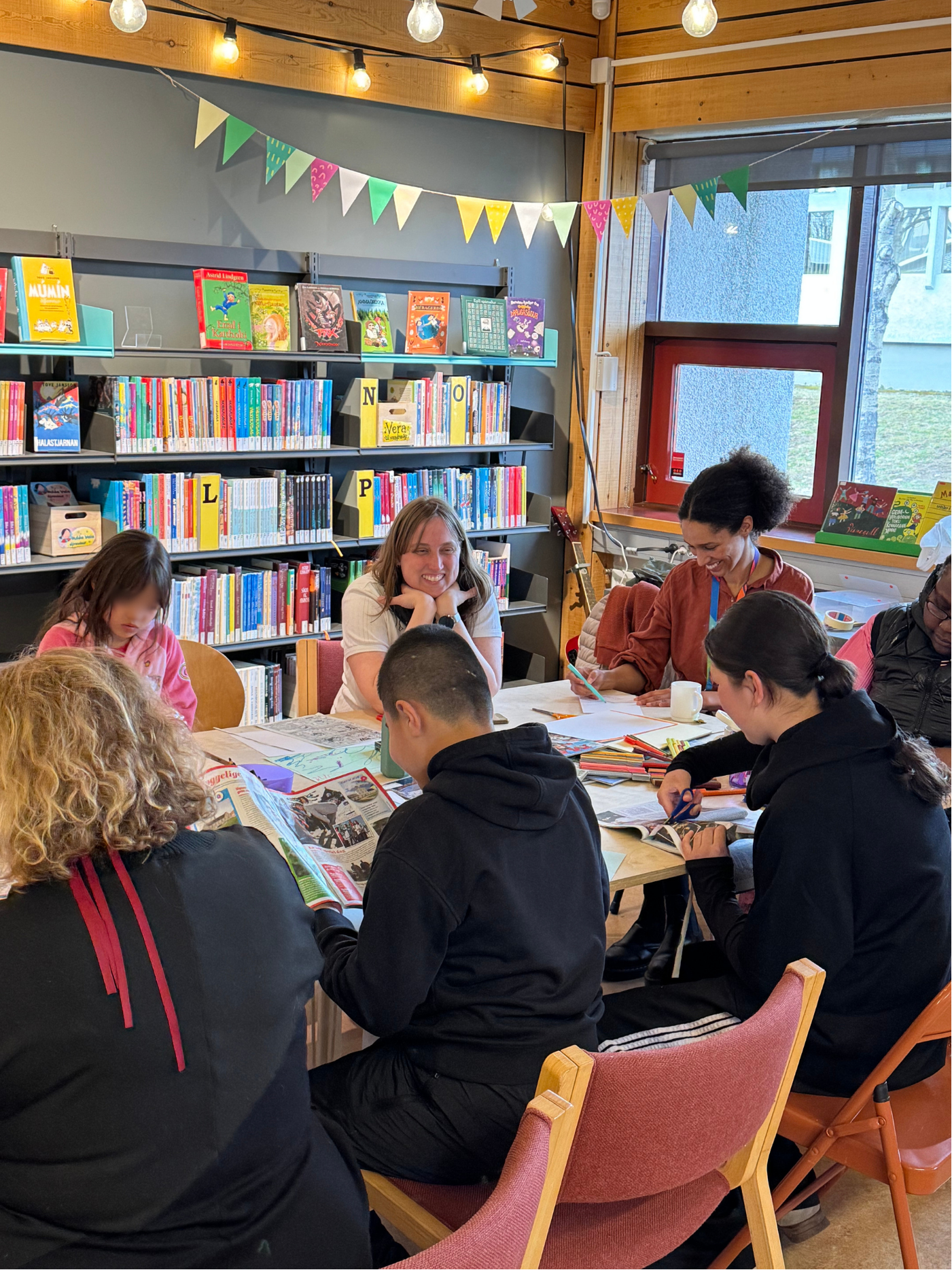 Get Together: Listastundir fyrir alla. An inclusive art gathering for immigrant families and anyone seeking connection and community, Gerðuberg library. We create a space to imagine a shared future and the kind of ecology we wish to co-inhabit.