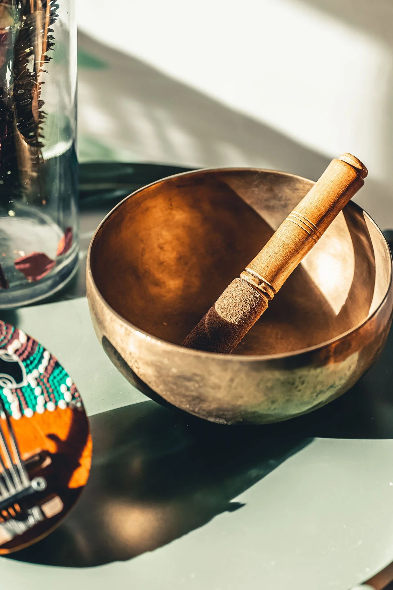 sound-bowl-sits-on-brightly-lit-table