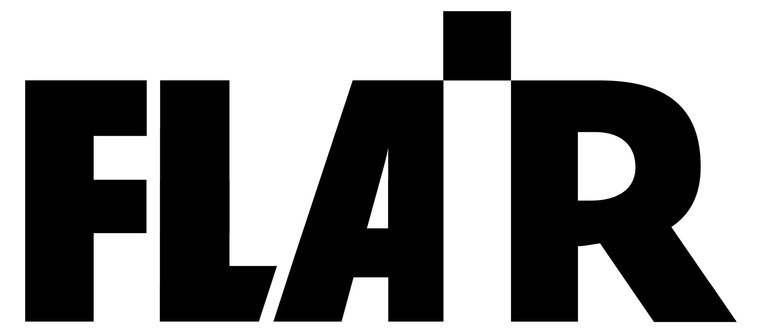 Logo noir avec le mot «FAIR» en grandes lettres capitales, avec un design audacieux et moderne.