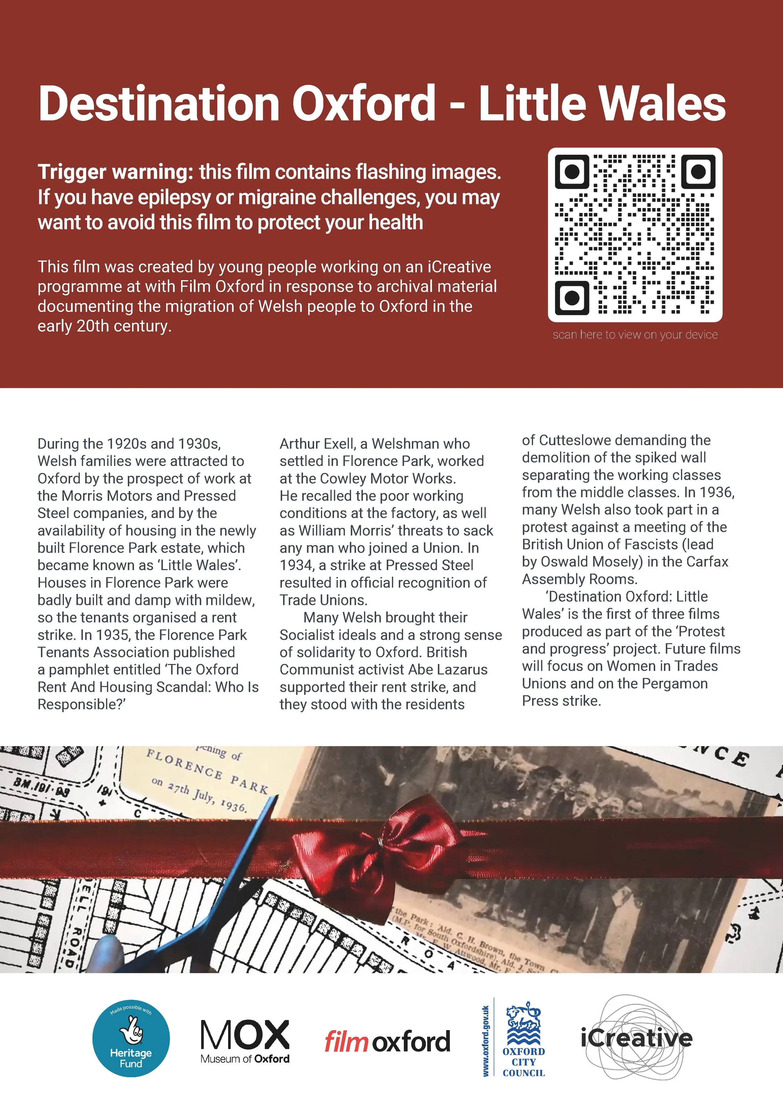 A poster board design for an exhibit in the Museum of Oxford