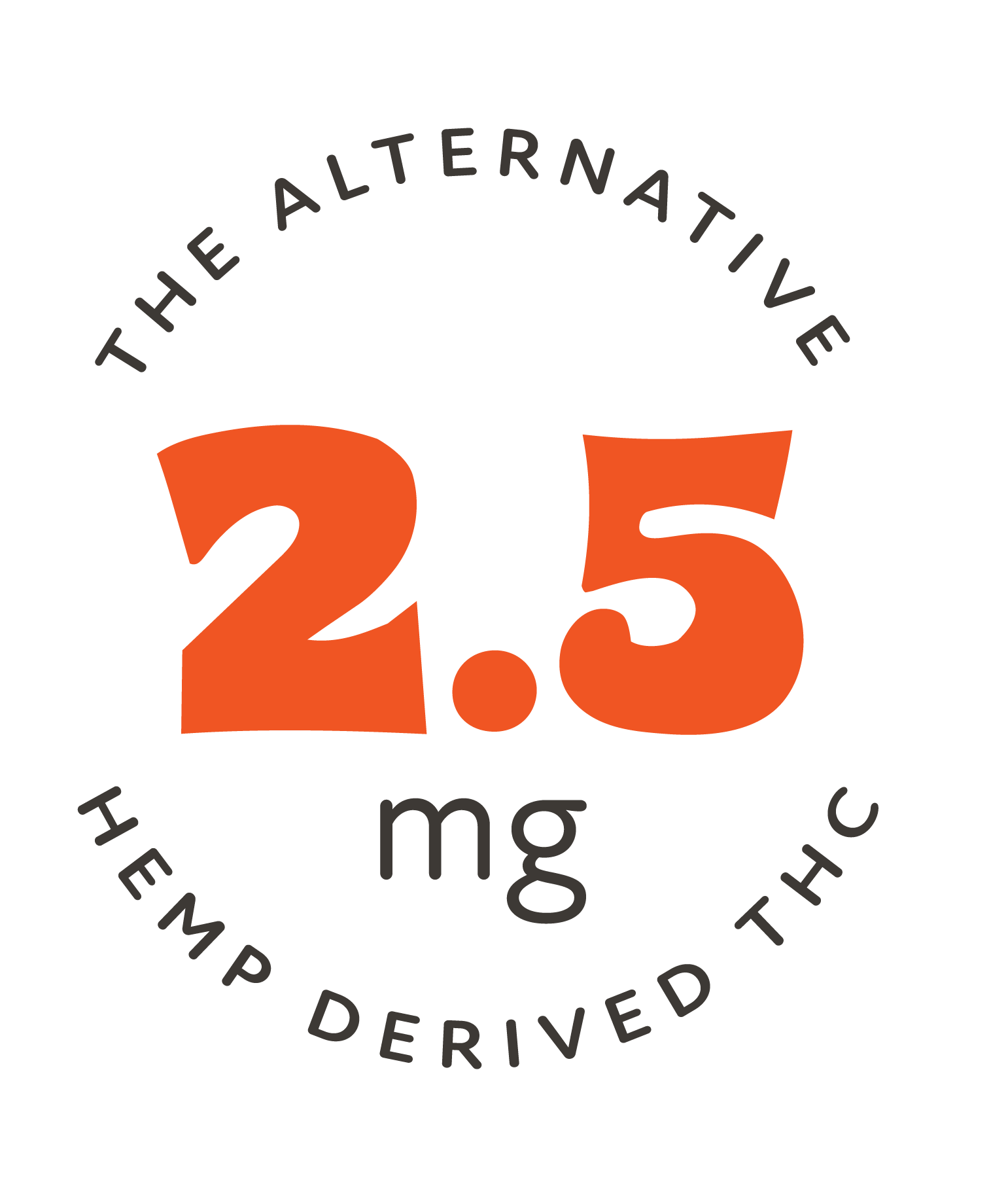The logo features large orange numbers '2.5' with the words 'THE ALTERNATIVE' above in a curved arc and 'HOME DELIVERED' below in a circular layout.