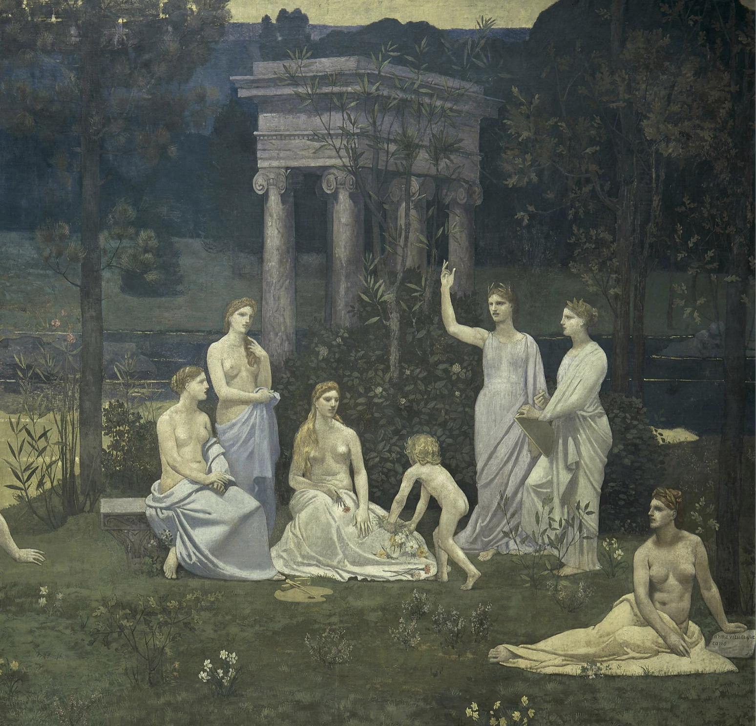 The Sacred Grove, Beloved of the Arts and Muses, by PIERRE PUVIS DE CHAVANNES 
1884