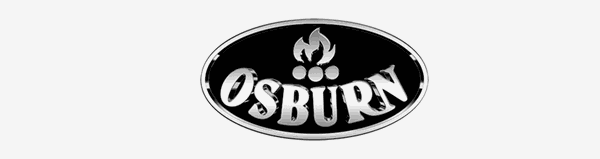 Osbourn logo with black background and white text