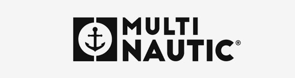 MultiNautic logo featuring an anchor within a compass and bold text