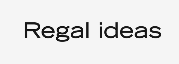 Text reading 'Regal ideas' in black font on a white background.