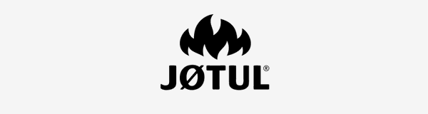 Jøtul logo featuring a stylized flame icon above the brand name.